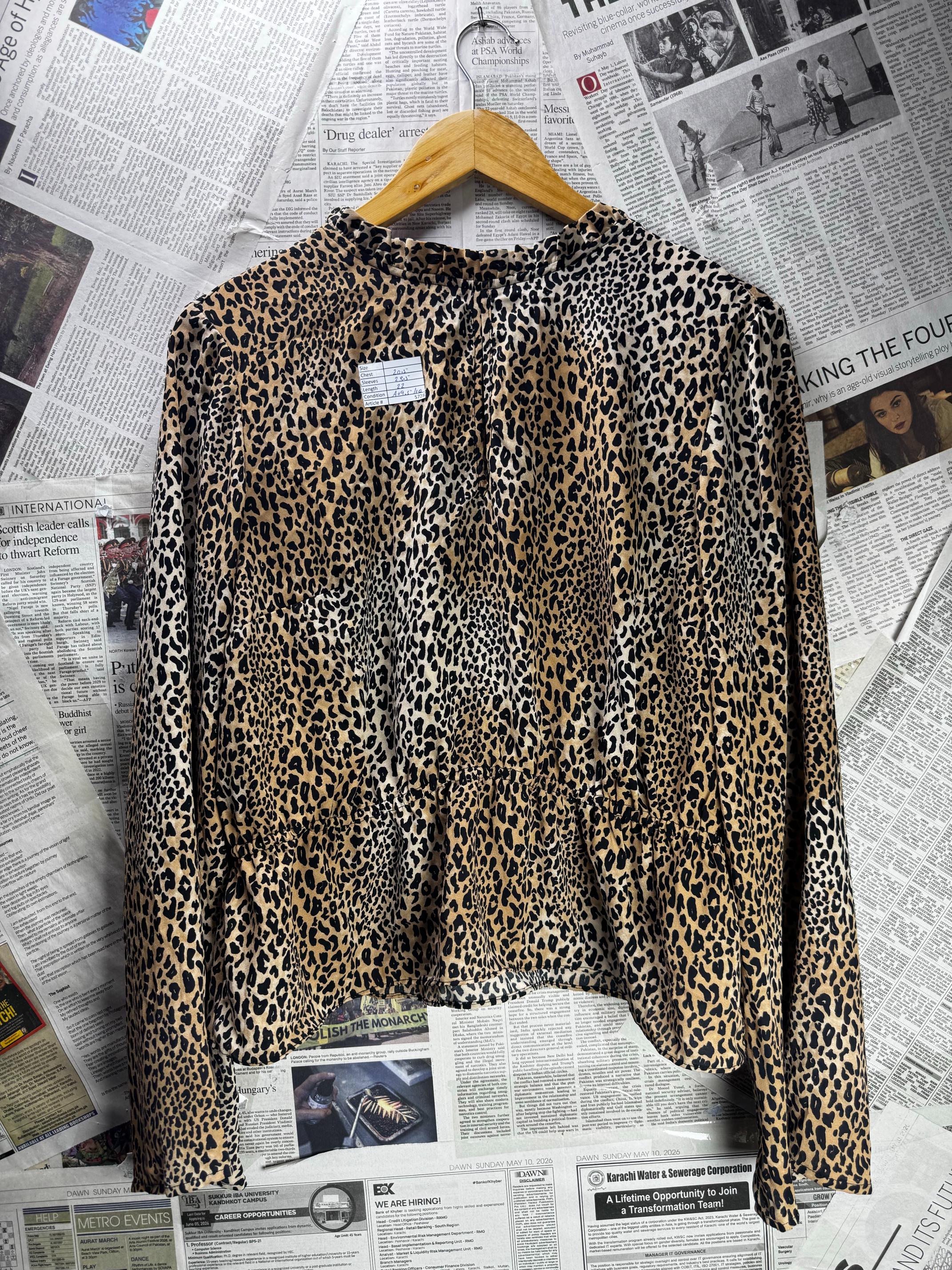 H&M® Large | Bust: 20.5" | Leopard Print | Shirt | B8 - 5728 - Genuine Maal