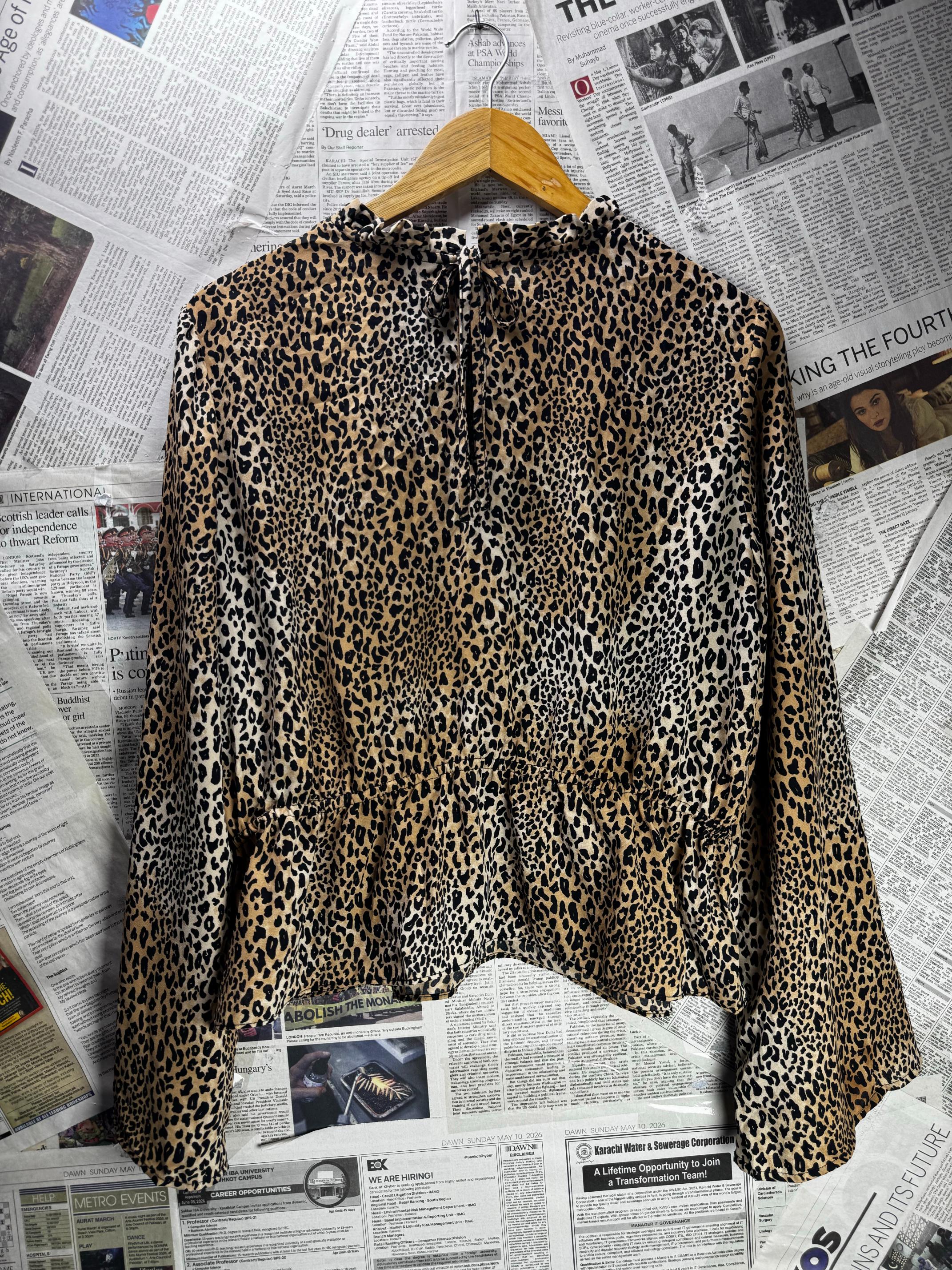 H&M® Large | Bust: 20.5" | Leopard Print | Shirt | B8 - 5728 - Genuine Maal