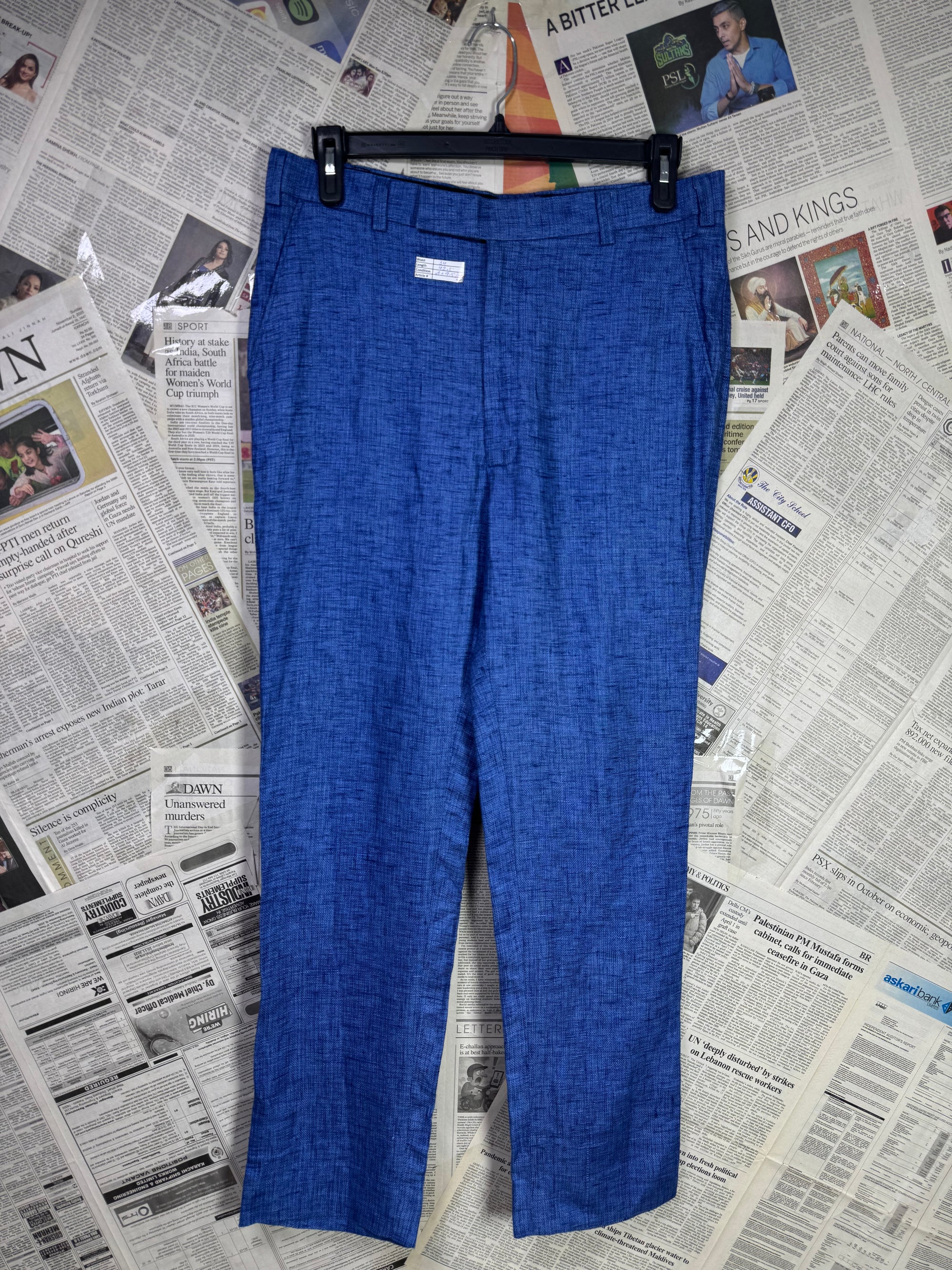Studio One® Waist: 34" | Royal Blue | Textured Pant | 961 - Genuine Maal