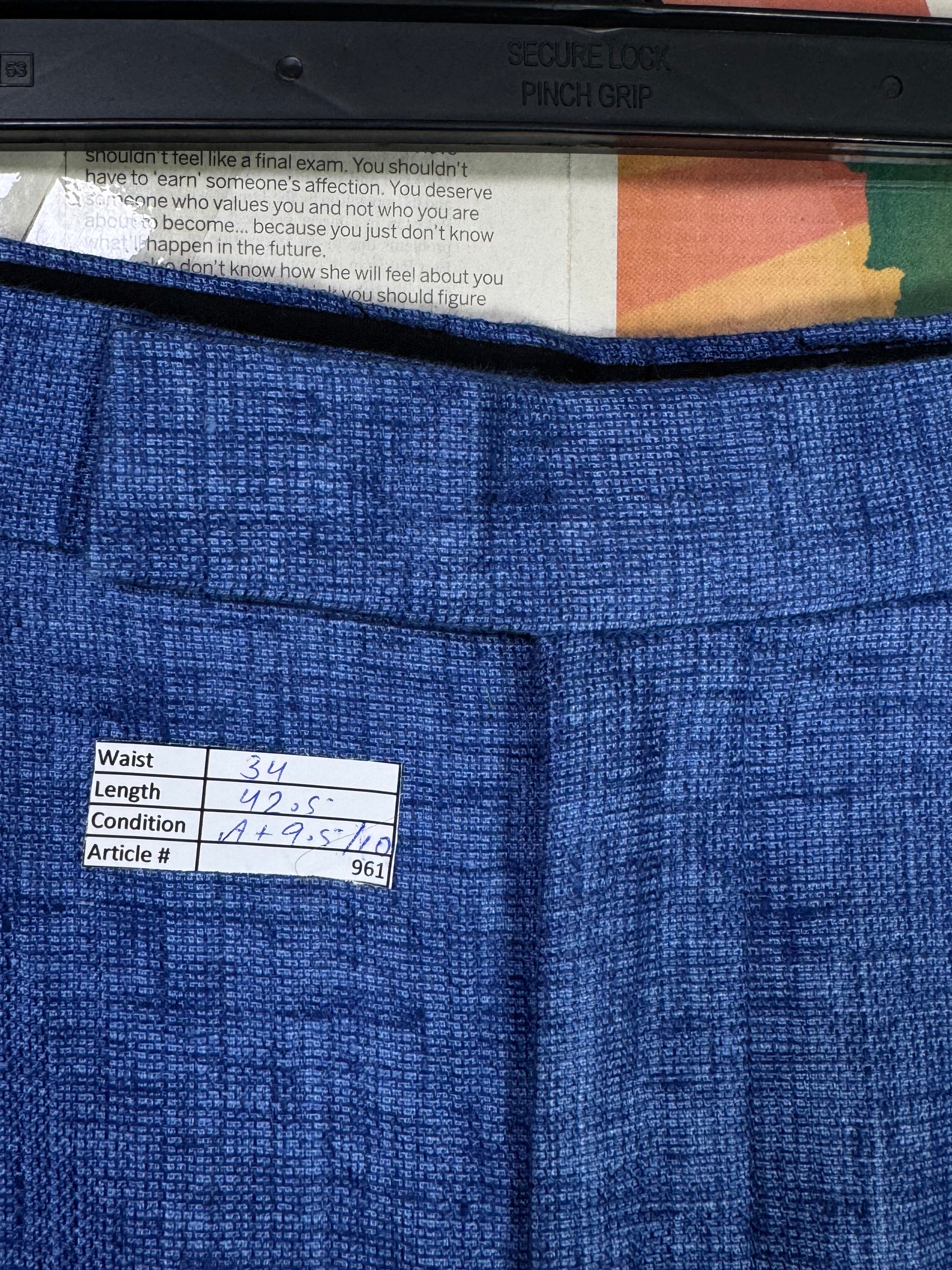 Studio One® Waist: 34" | Royal Blue | Textured Pant | 961 - Genuine Maal