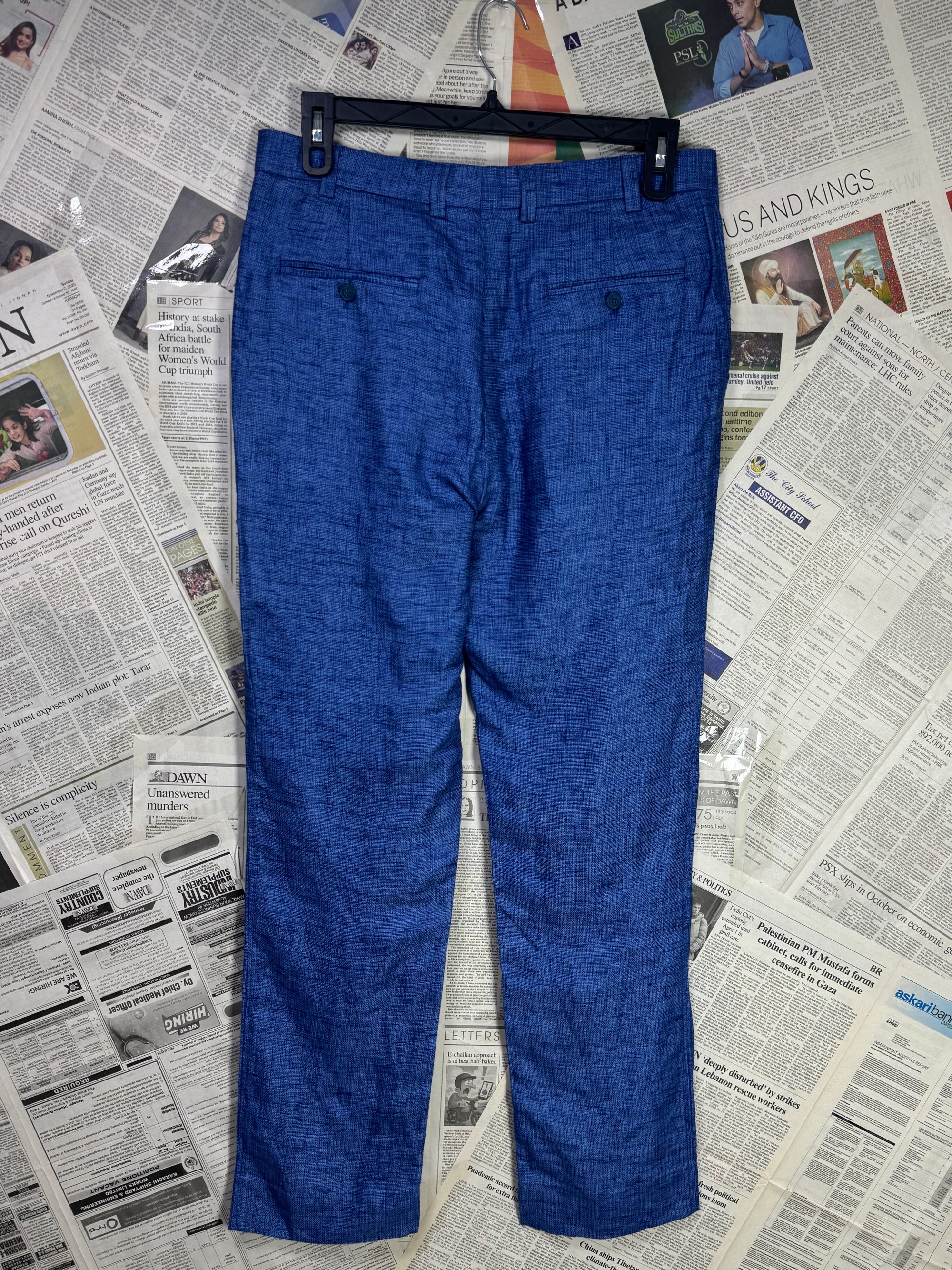 Studio One® Waist: 34" | Royal Blue | Textured Pant | 961 - Genuine Maal