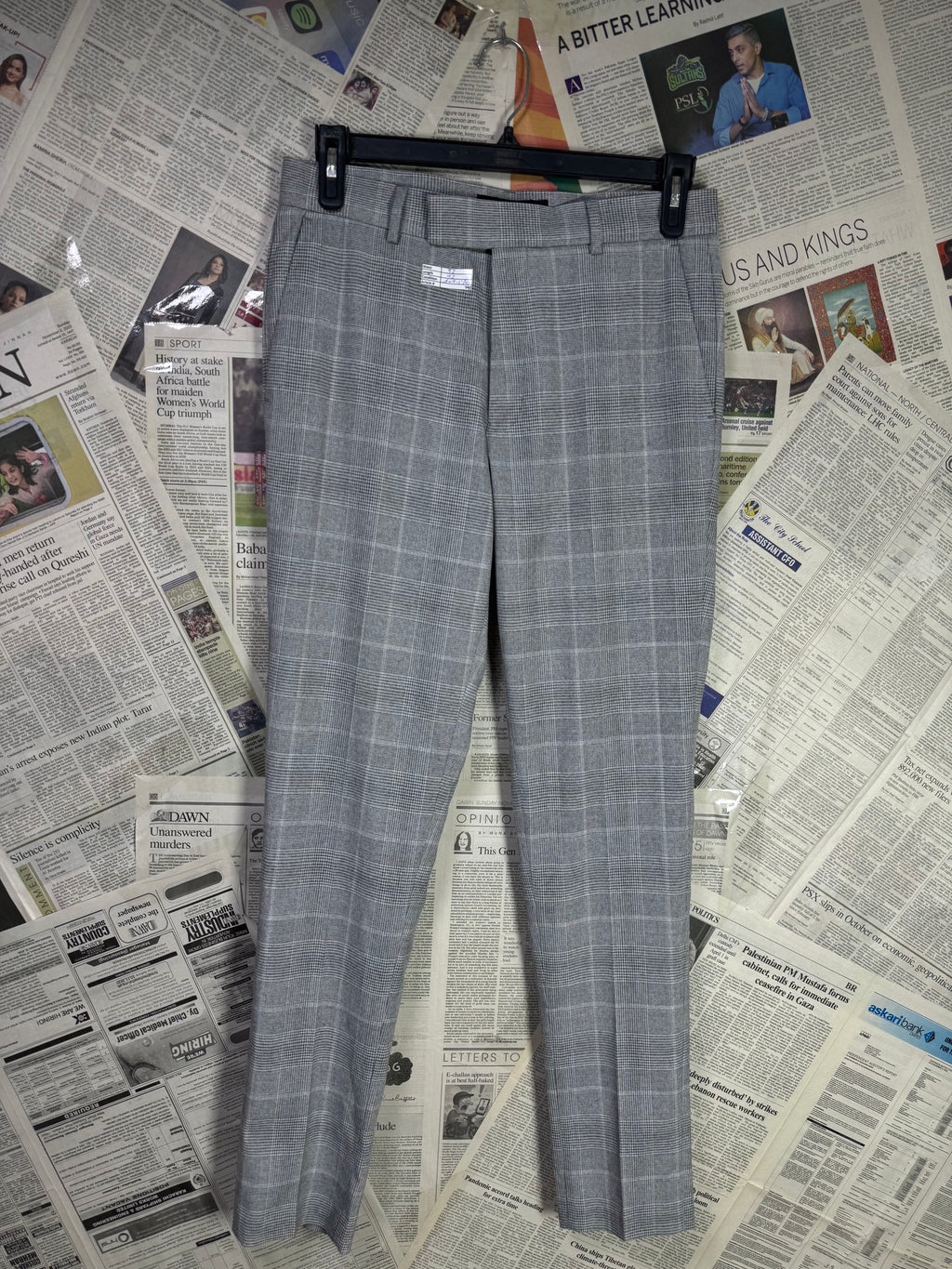 Asos® Waist: 32" | Grey check | Pant | Fit: Skinny | Poly - viscose | 942 - Genuine Maal