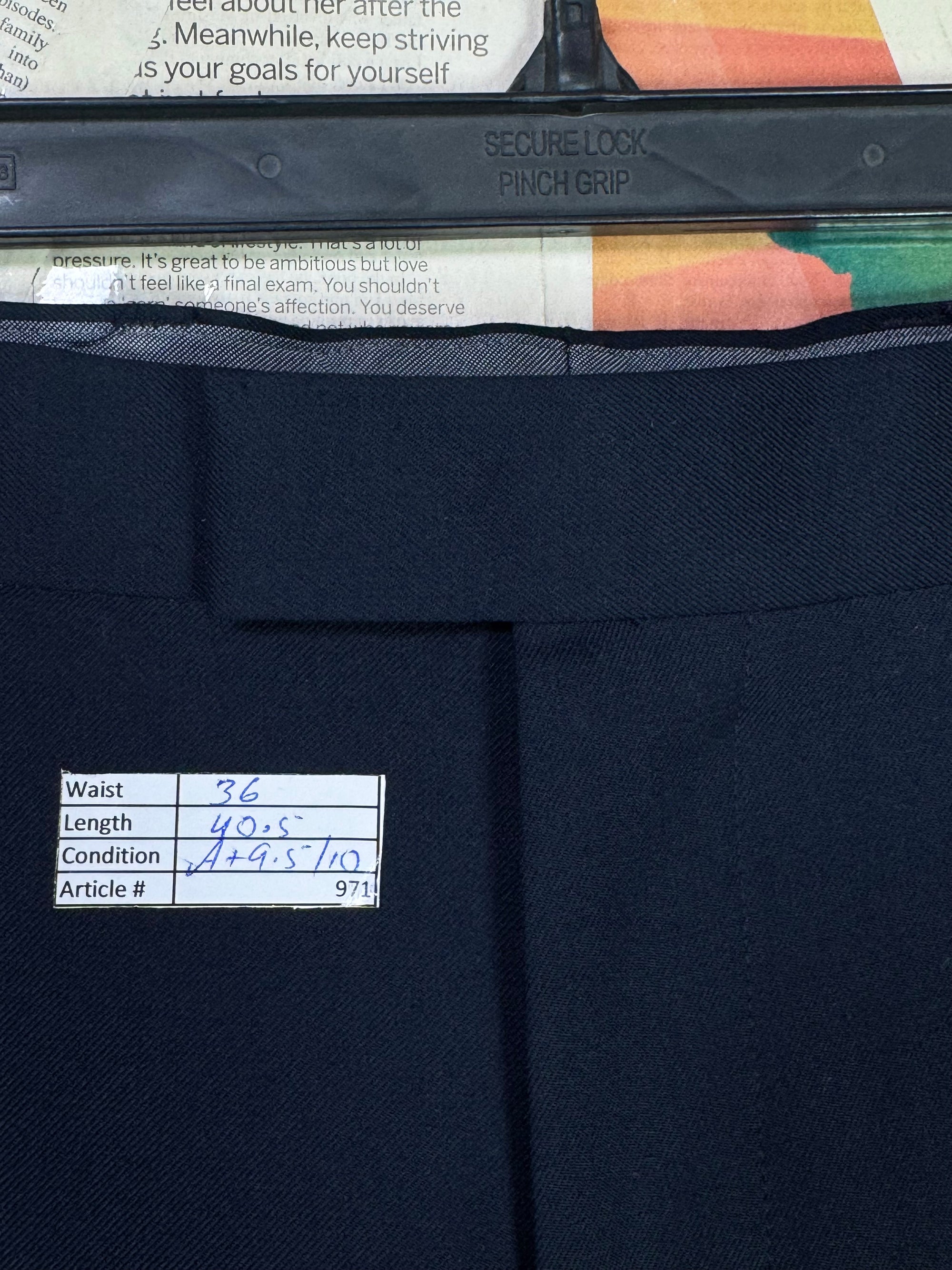 M&S® Waist: 36" | Navy Blue | Dress Pant | Fit: Regular | Wool Blend | 971 - Genuine Maal