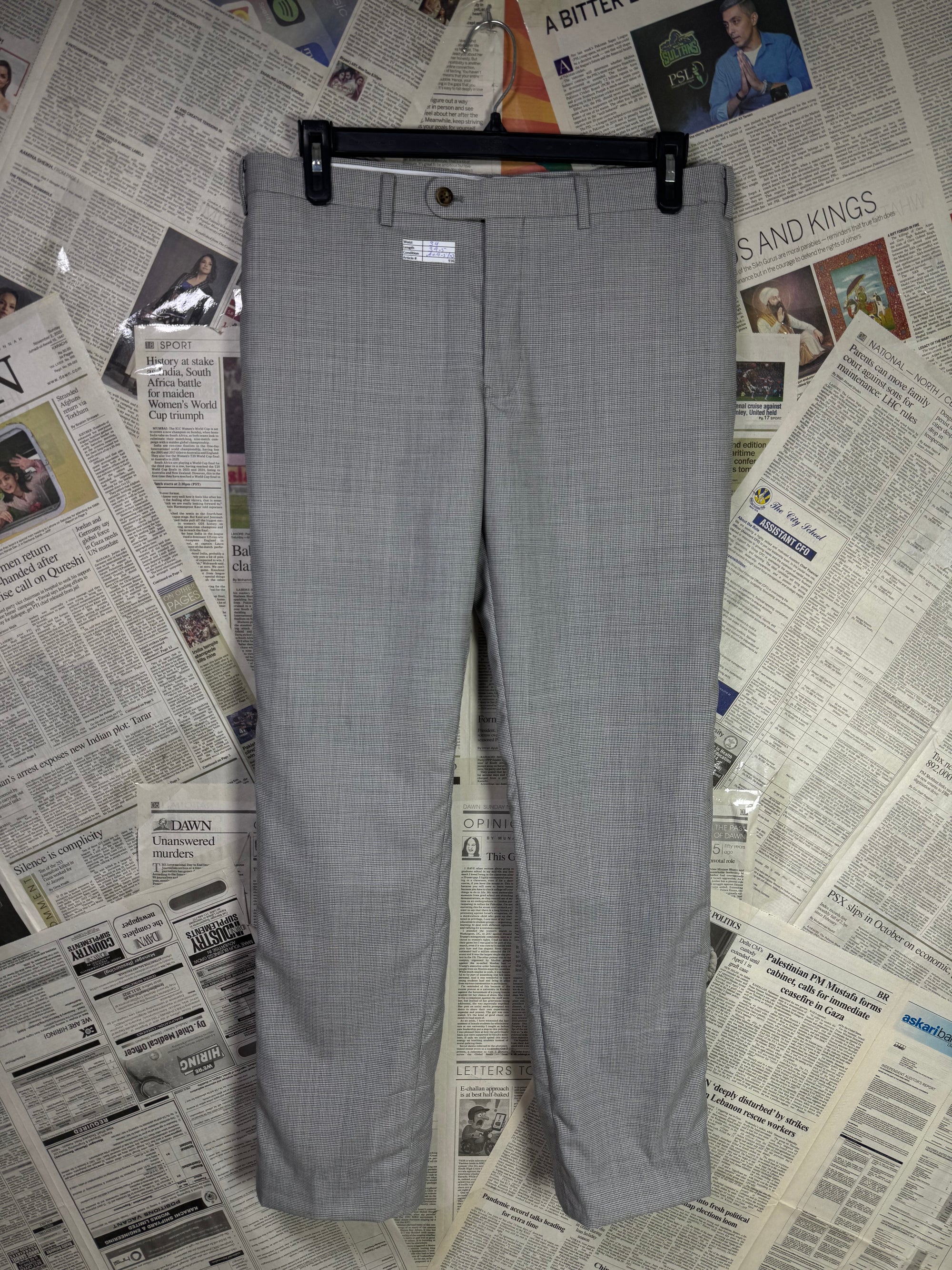Indochino® Waist: 34" | Textured Grey | Pant | 936 - Genuine Maal