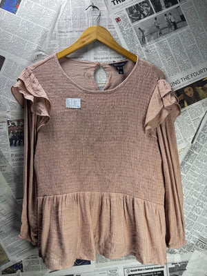 New Look® Large | Bust: 20.5" | Brown | Blouse Shirt | B8 - 5909 - Genuine Maal
