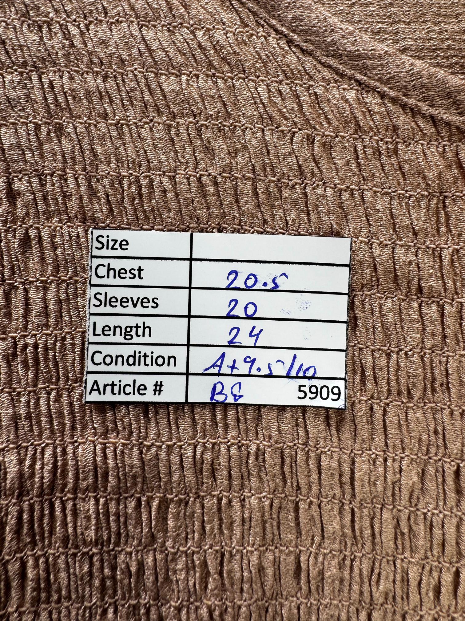 New Look® Large | Bust: 20.5" | Brown | Blouse Shirt | B8 - 5909 - Genuine Maal