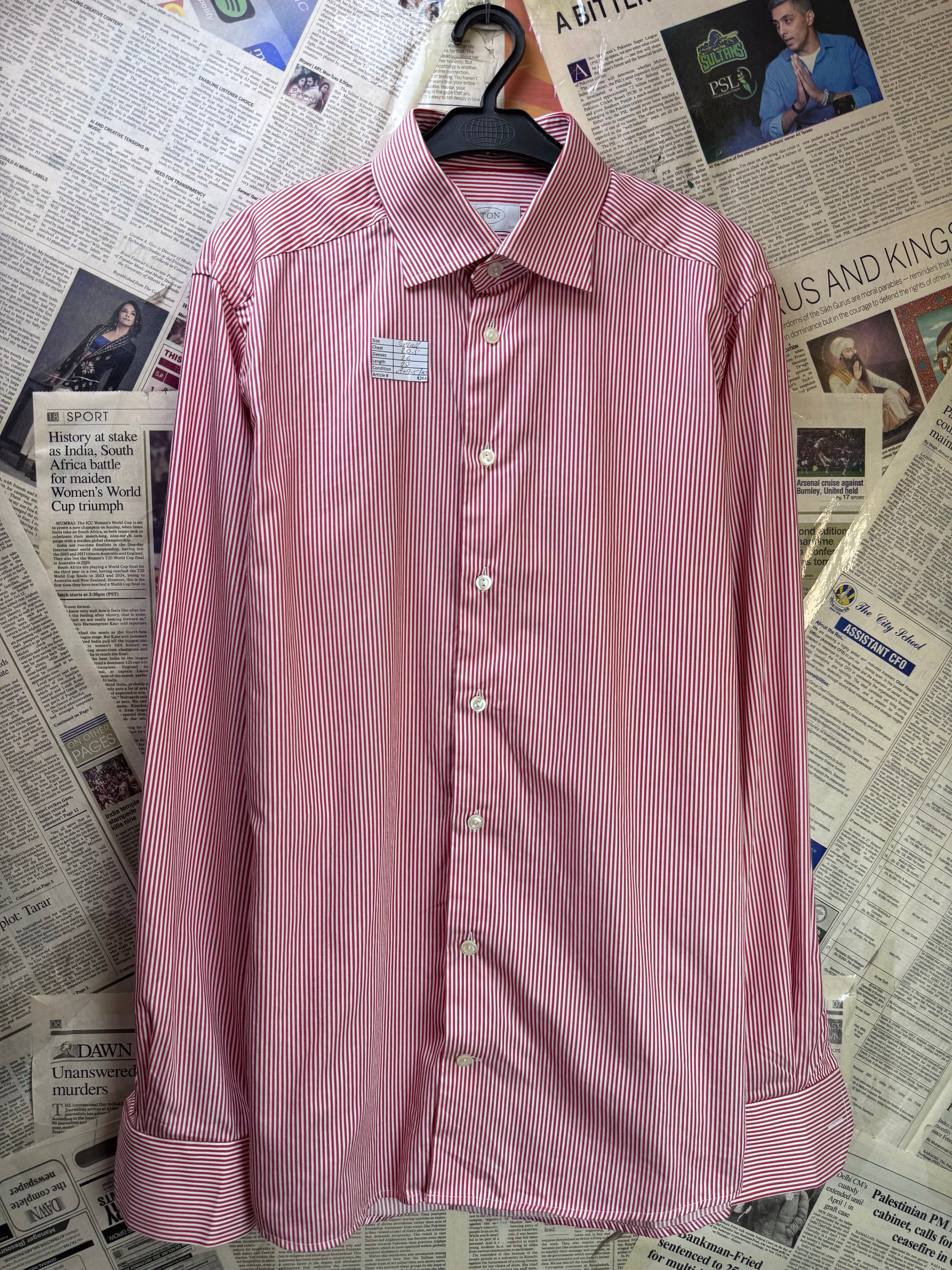 ETON® Small | Chest: 20.5" | Red Stripe | 15.75" collar Shirt | Cotton | 4284 - Genuine Maal