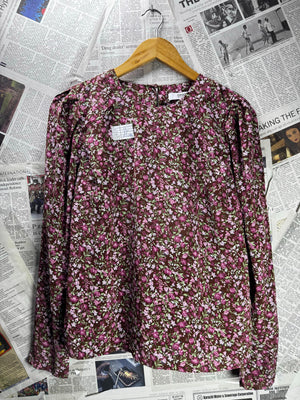 ONLY® Large | Bust: 20" | Disty Floral | Blouse Shirt | B8 - 5721 - Genuine Maal