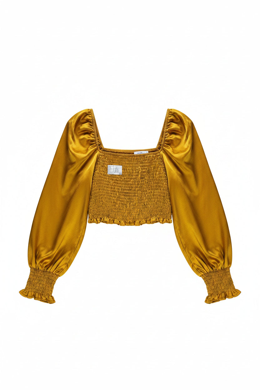 New Look® XS | Bust: 12" | Mustard | Blouse Shirt | B6 - 5910 - Genuine Maal