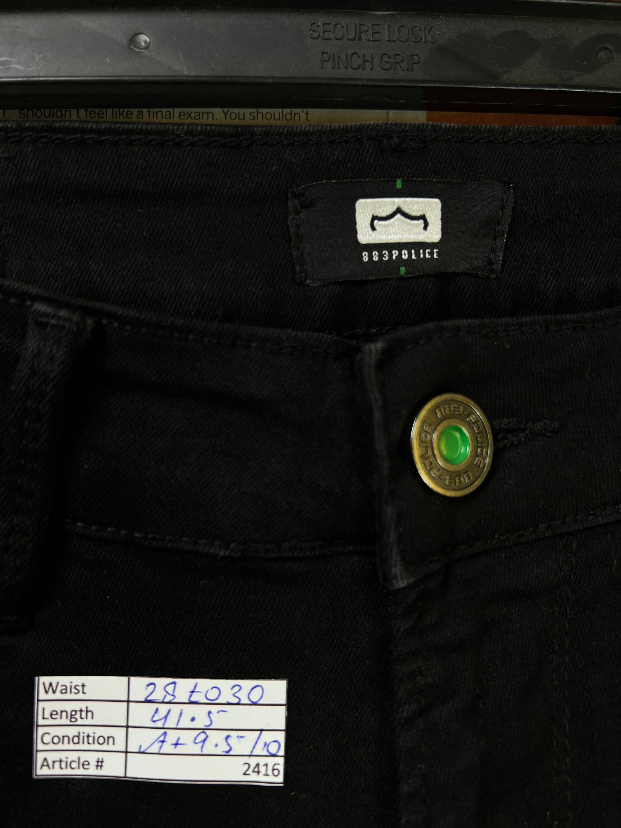 883 Police® Waist: 28" to 30" | Black | Denim Pants | Slim Fit | 2416 - Genuine Maal