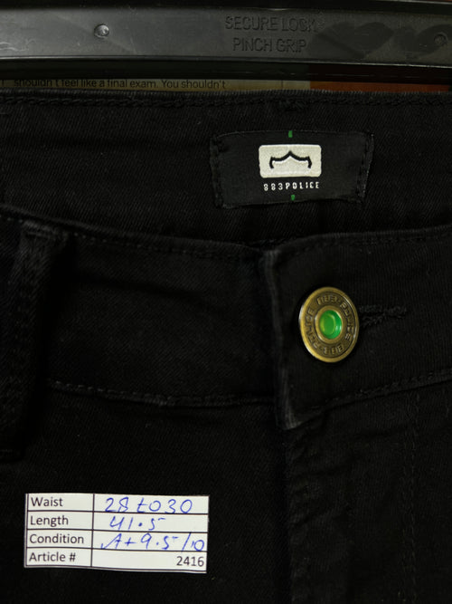 883 Police® Waist: 28" to 30" | Black | Denim Pants | Slim Fit | 2416 - Genuine Maal