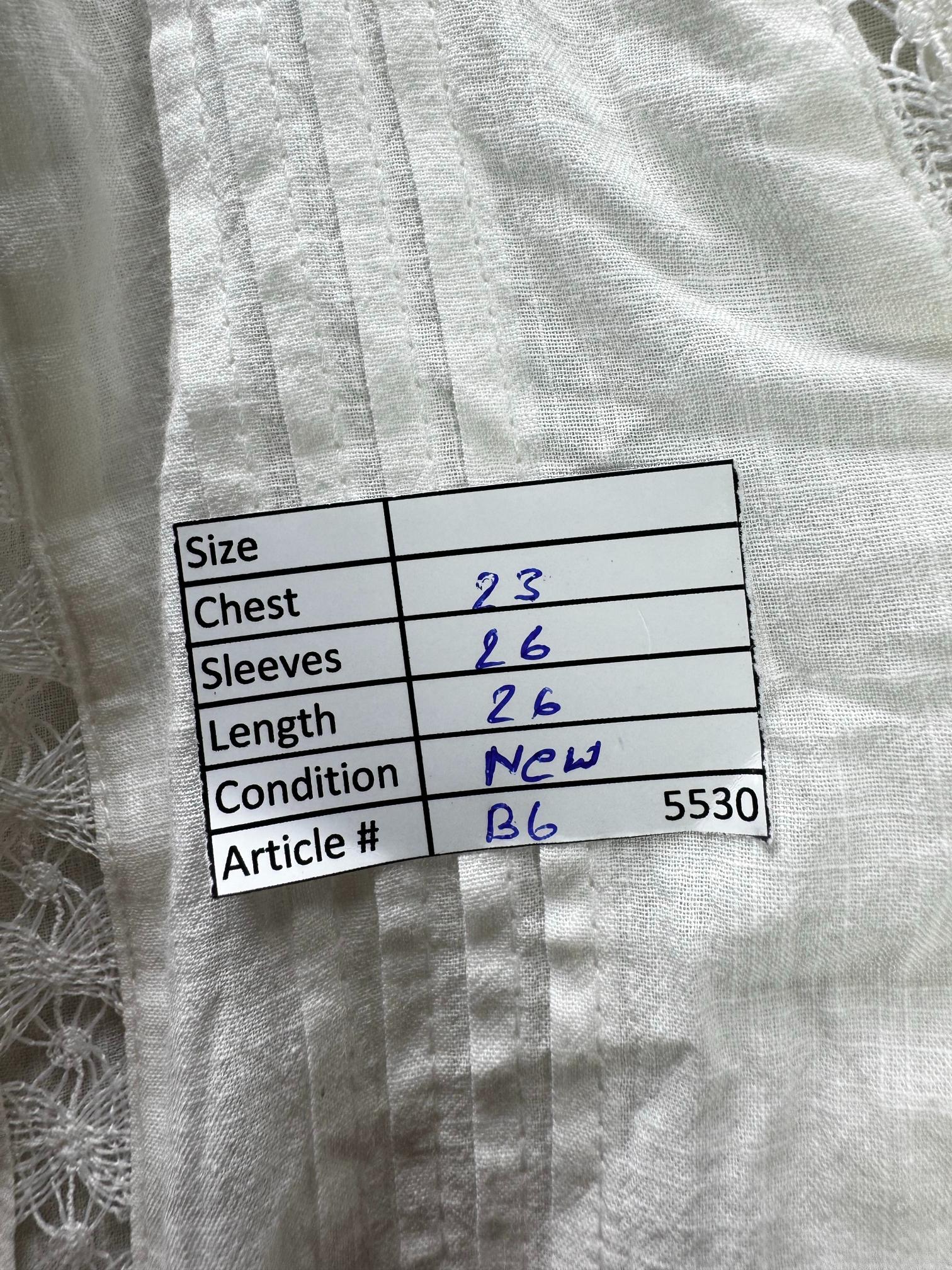 Primark® XL | Bust: 23" | White | Blouse Shirt | B6 - 5530 - Genuine Maal