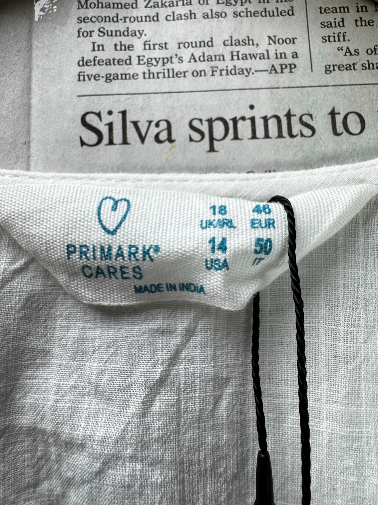 Primark® XL | Bust: 23" | White | Blouse Shirt | B6 - 5530 - Genuine Maal