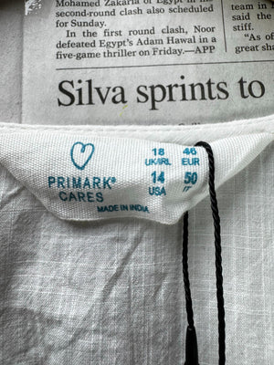 Primark® XL | Bust: 23" | White | Blouse Shirt | B6 - 5530 - Genuine Maal