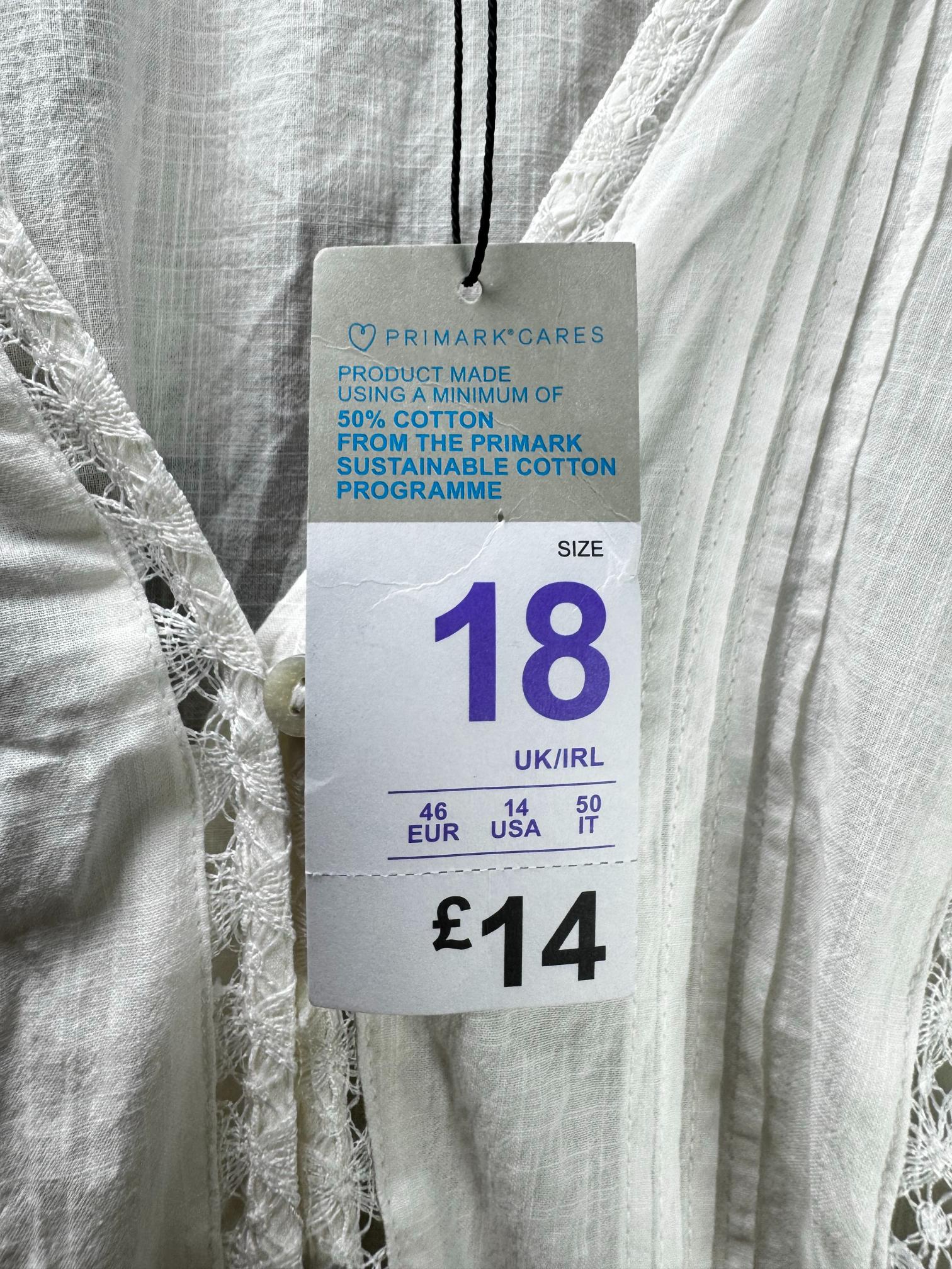 Primark® XL | Bust: 23" | White | Blouse Shirt | B6 - 5530 - Genuine Maal