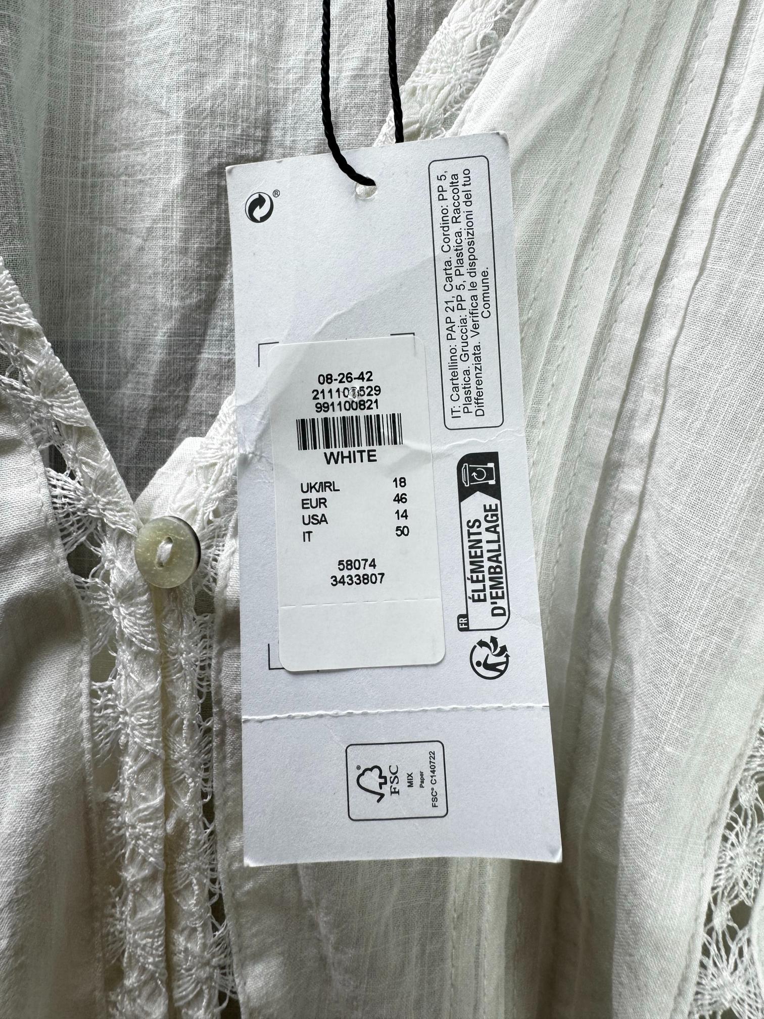 Primark® XL | Bust: 23" | White | Blouse Shirt | B6 - 5530 - Genuine Maal