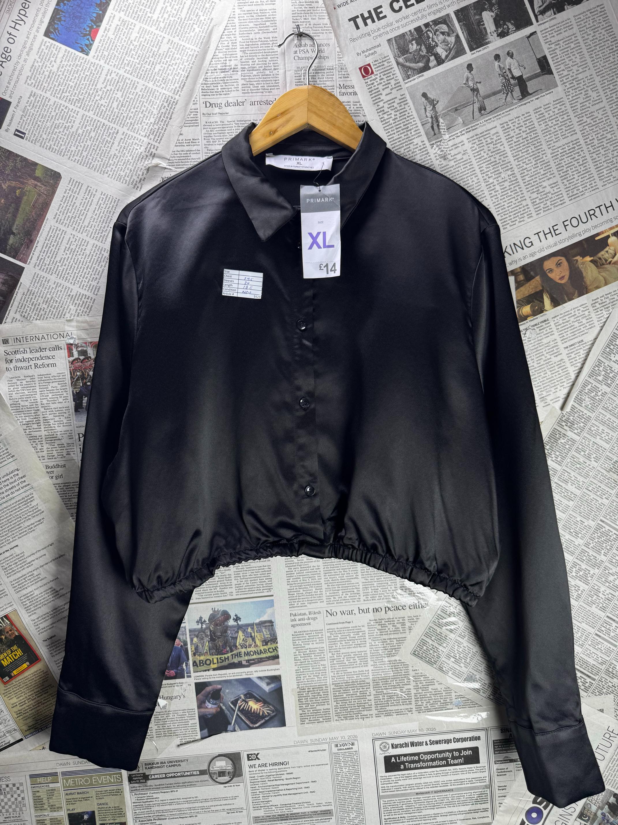 Primark® XXL | Bust: 24.5" | Black | Crop Top | B6 - 5529 - Genuine Maal