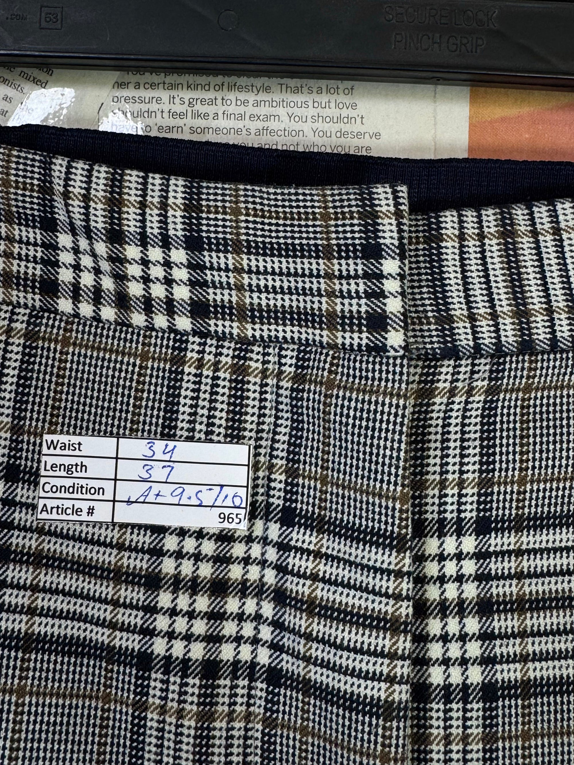 Zara® Waist: 34" | Check | Pant | 965 - Genuine Maal
