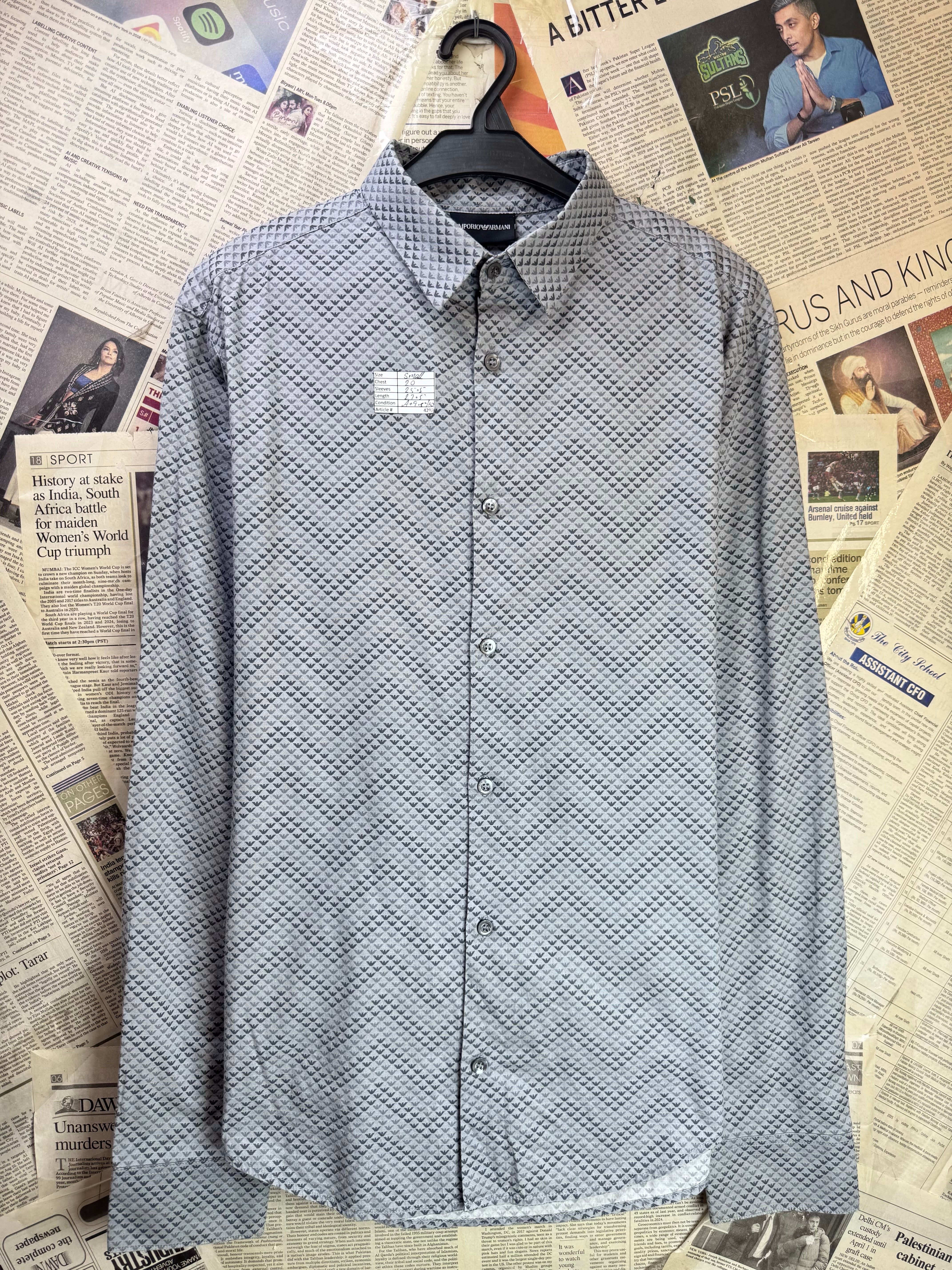 Emporio Armani® Small | Chest: 20" | Grey | Shirt | 4290 - Genuine Maal