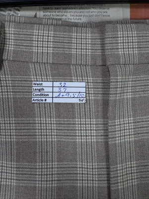 Uniqlo® Waist: 32" | Beige Check | Pant | 943 - Genuine Maal