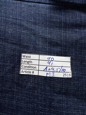 M&S® Waist: 40" | Blue | Regular Fit Dress Pants | Poly-Viscose-Elastane | M3 - 2519 - Genuine Maal