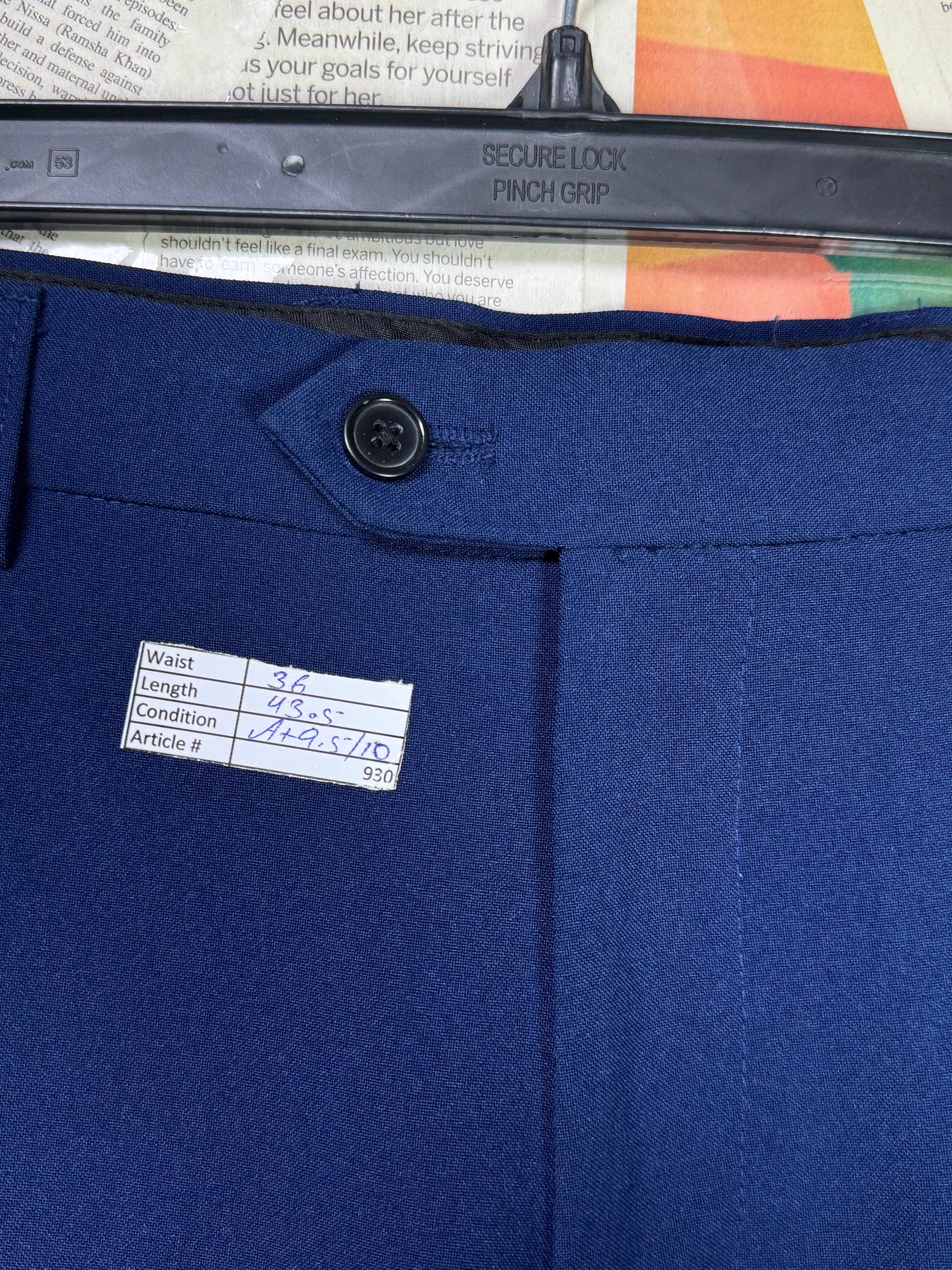Next® Waist: 36" | Royal Blue | Dress Pant | Fit: Slim | 930 - Genuine Maal