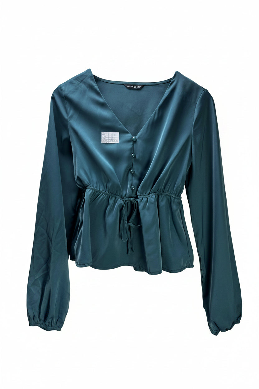 Shein® XS | Bust: 17.5" | Torquise | Blouse Shirt | B5 - 5901 - Genuine Maal