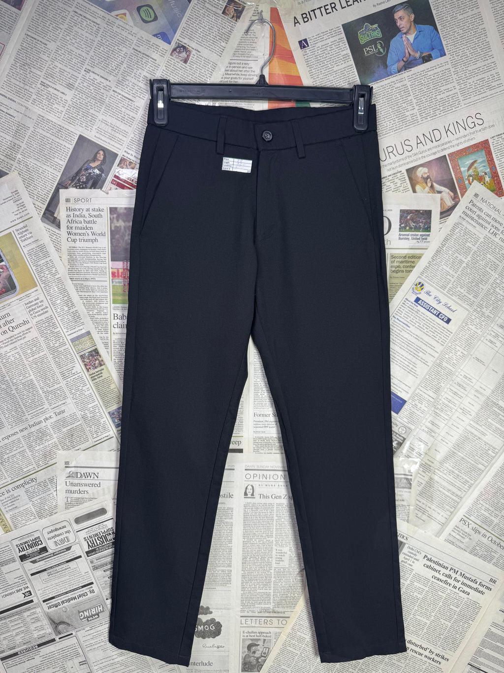 Plaid & Plain® Waist: 28" | Black | Pant | 954 - Genuine Maal
