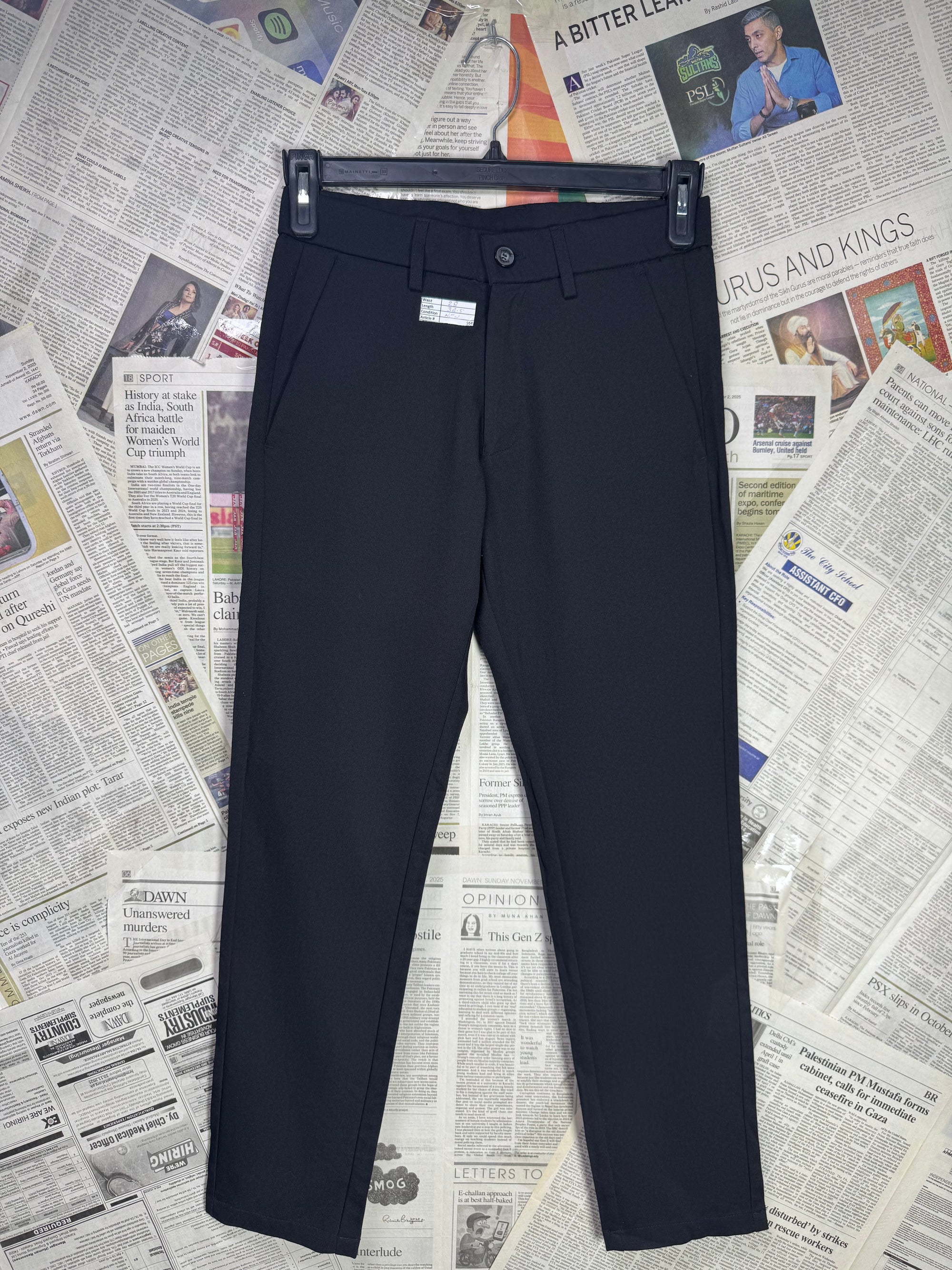 Plaid & Plain® Waist: 28" | Black | Pant | 954 - Genuine Maal