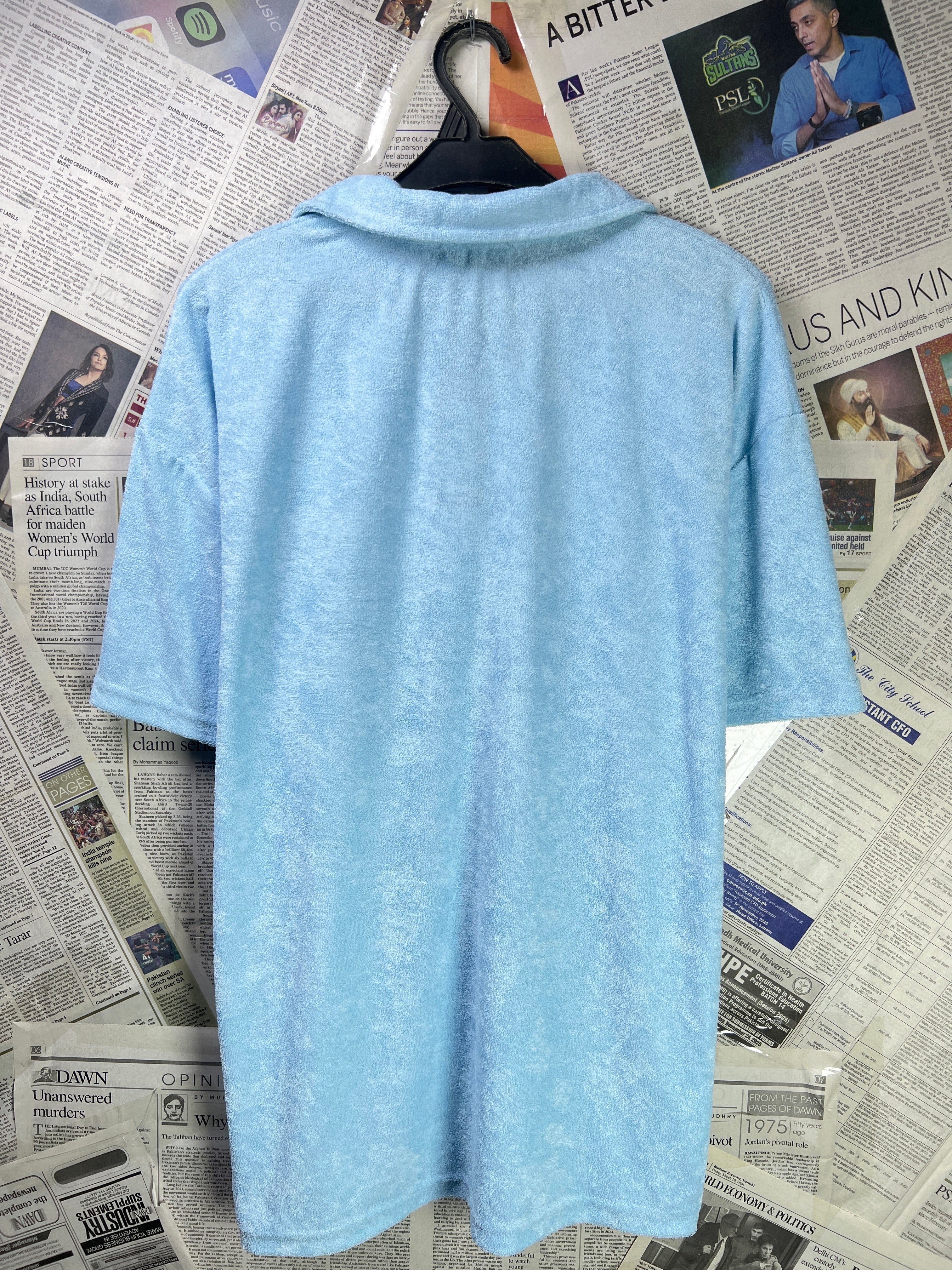 MAN® XS | Chest: 23.5" oversize | Aqua Blue | Polo | 1987 - Genuine Maal