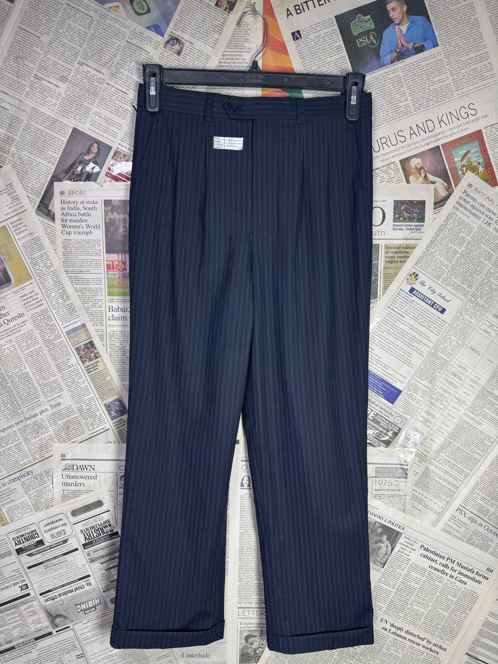 Bertucci® Waist: 28" | Navy Blue | Pleated Pant | 959 - Genuine Maal