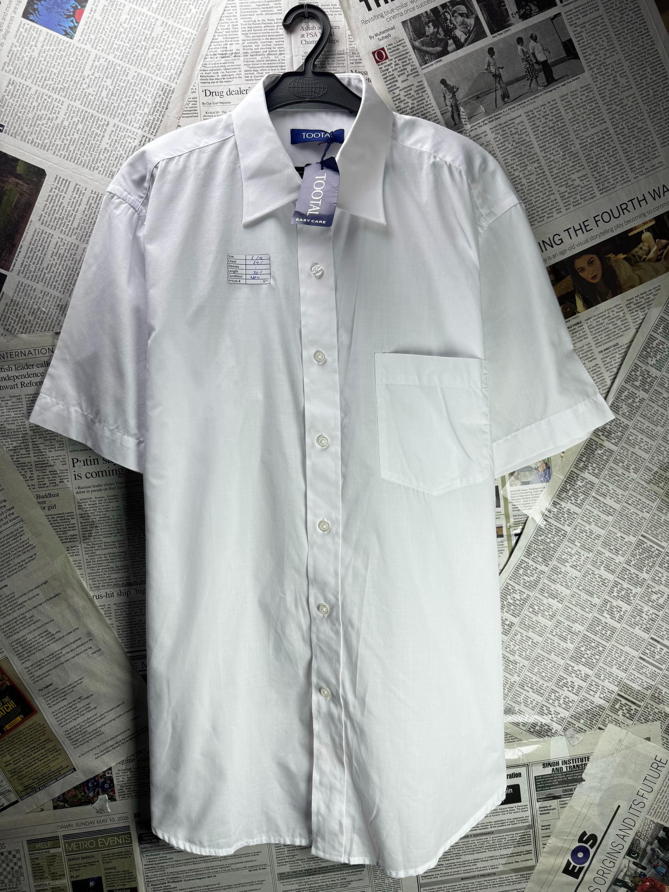 TOOTAL® L/XL | Chest: 24.5" | White | Shirt | Poly-Cotton | M3 - 5712 - Genuine Maal