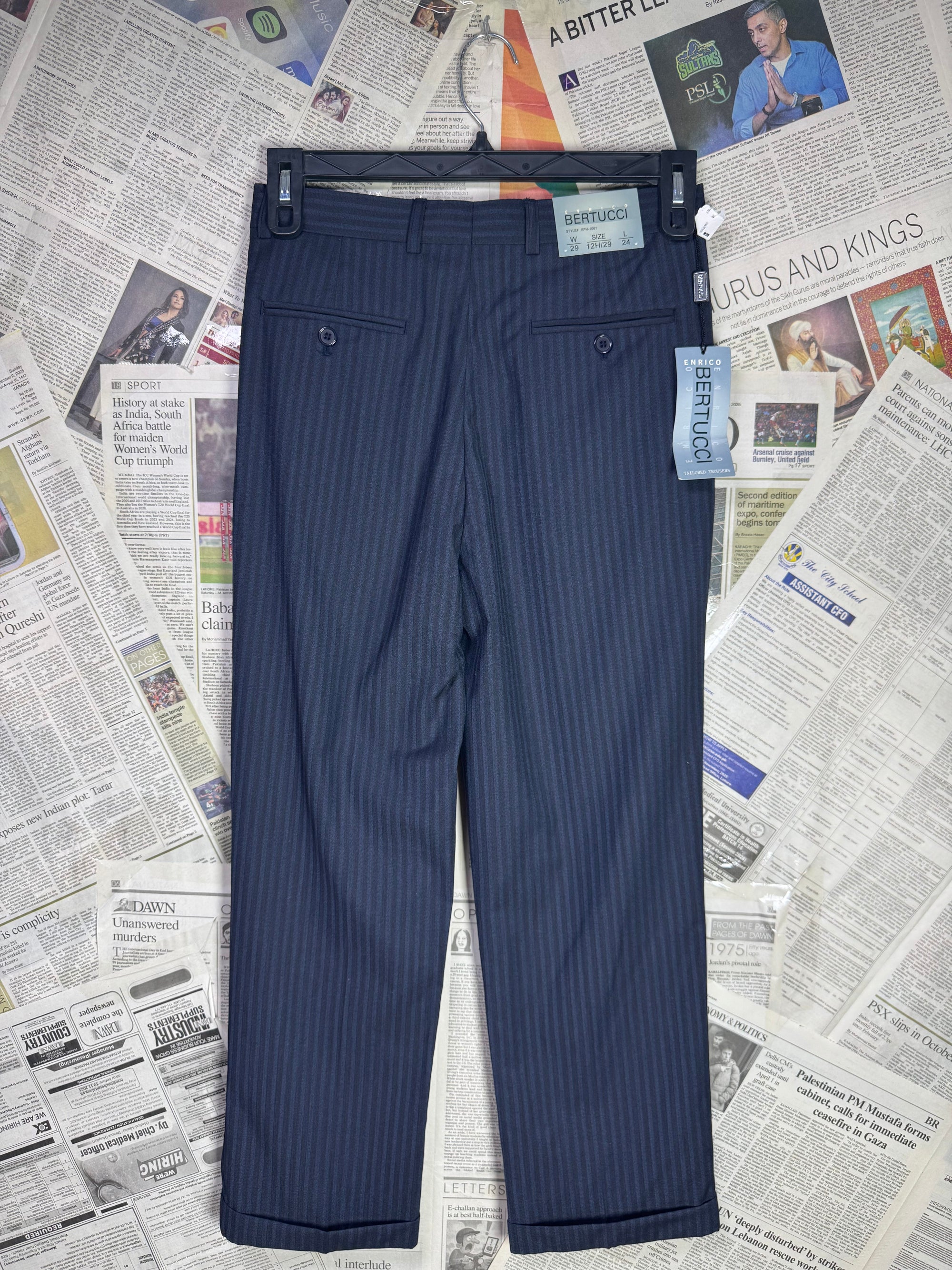 Bertucci® Waist: 28" | Navy Blue | Pleated Pant | 959 - Genuine Maal