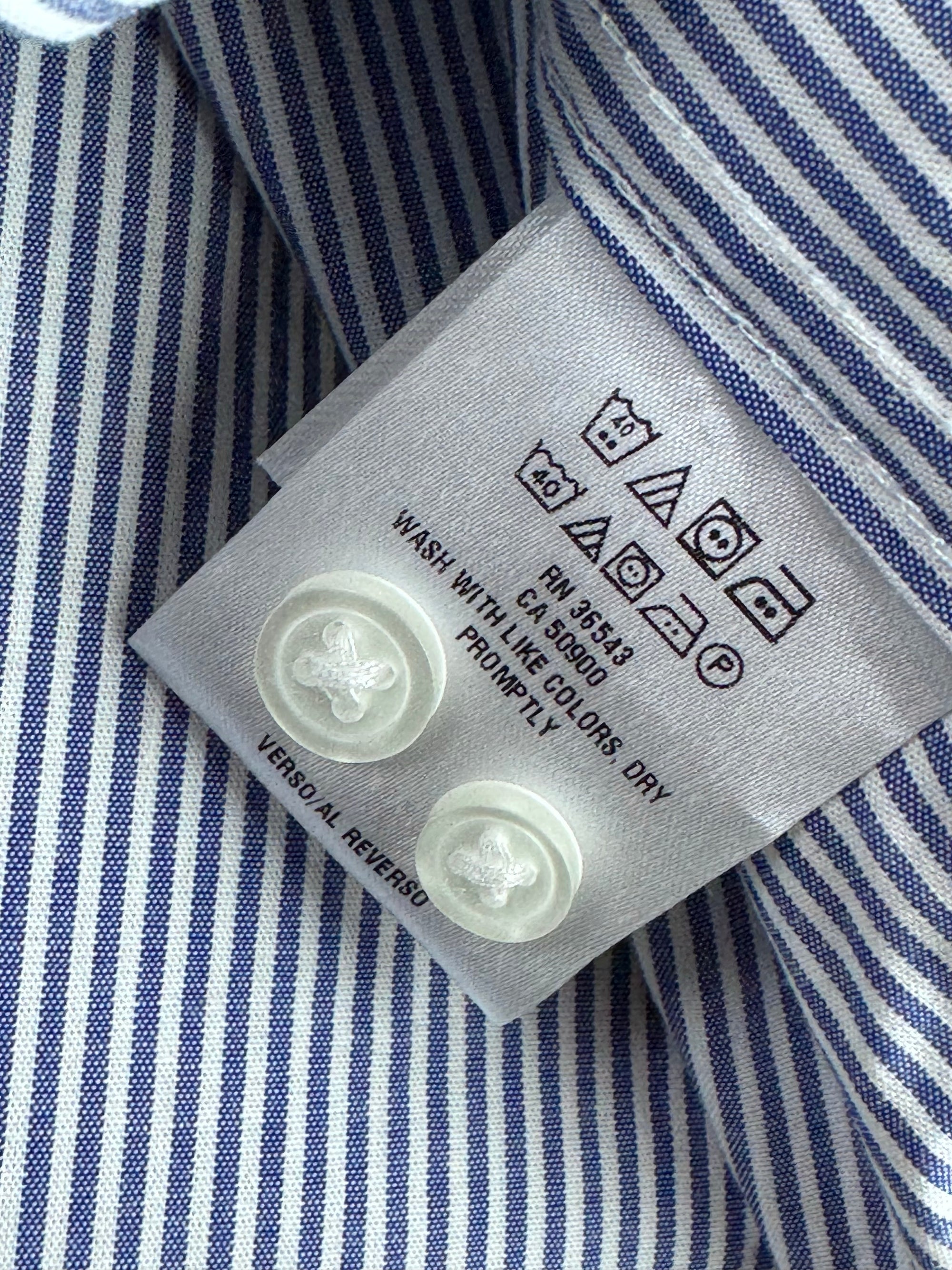 Tommy Hilfig*r® L/XL | Chest: 24.5" | Stripe | Collar 17" Shirt | Cotton - Elastane | 3911 - Genuine Maal