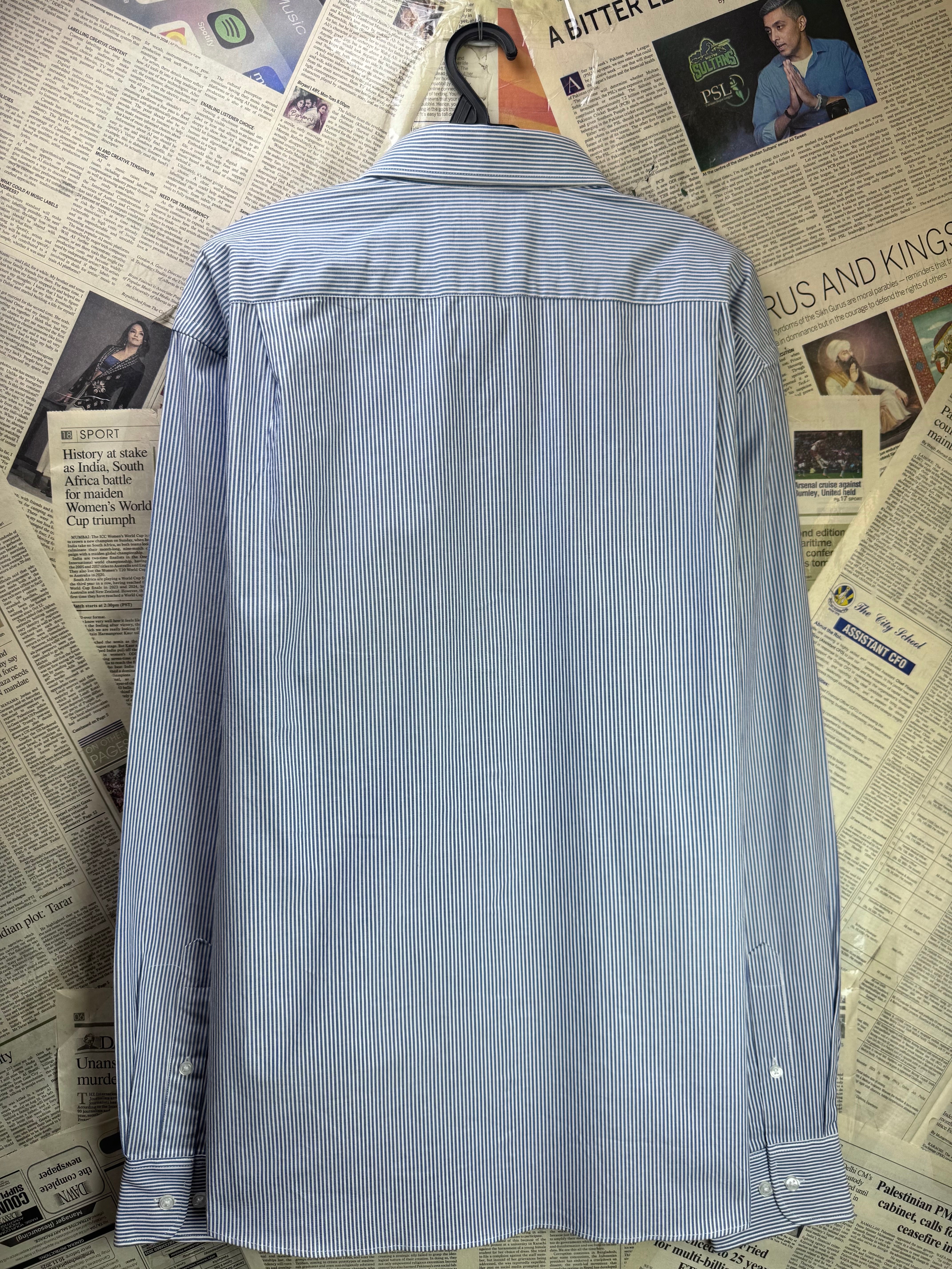 Tommy Hilfig*r® L/XL | Chest: 24.5" | Stripe | Collar 17" Shirt | Cotton - Elastane | 3911 - Genuine Maal