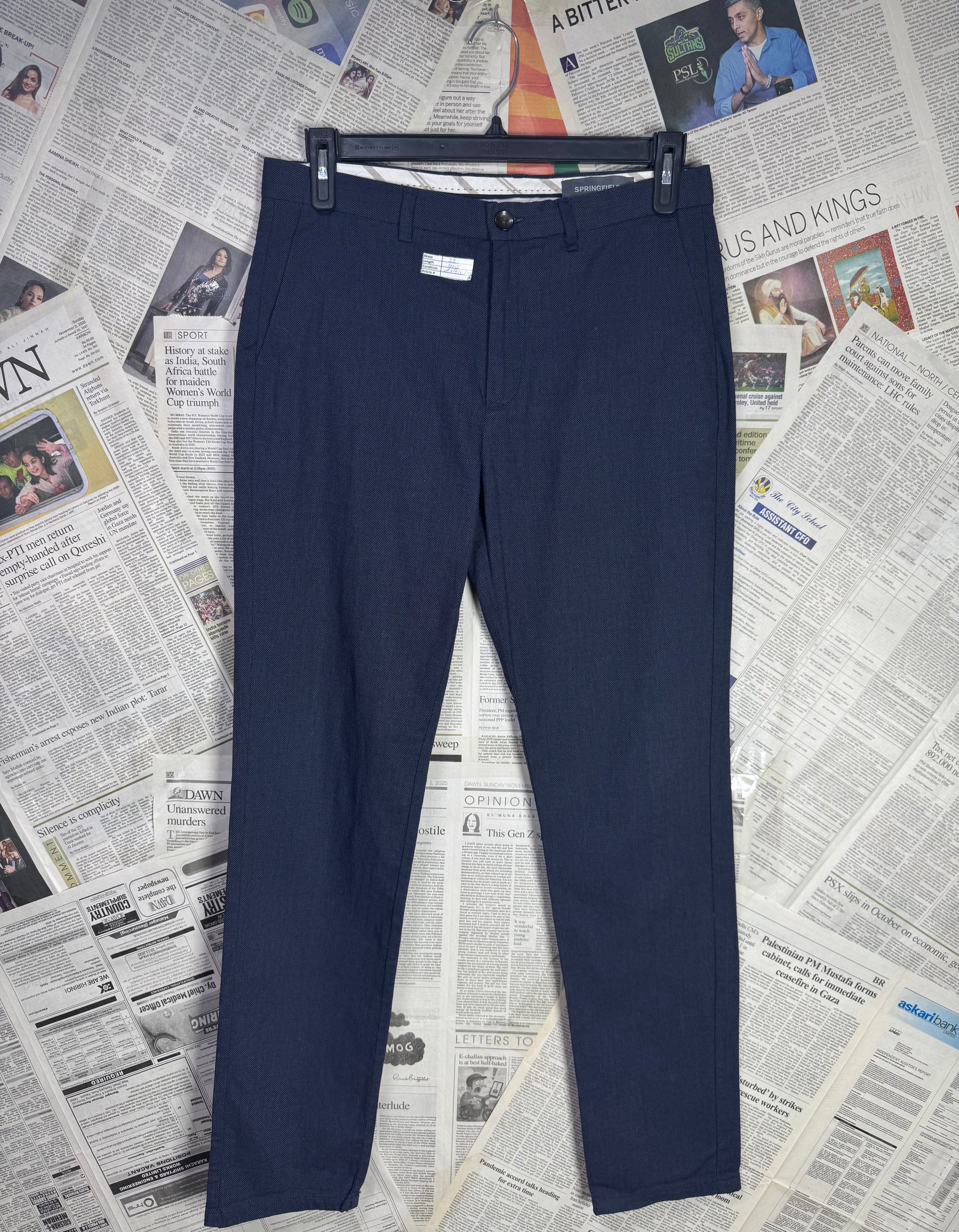 Springfield® Waist: 32" | Textured Blue | Pant | 934 - Genuine Maal