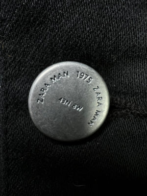 Zara® Small | Chest: 20.5" | Black | Denim Short Length Jacket | 1991 - Genuine Maal