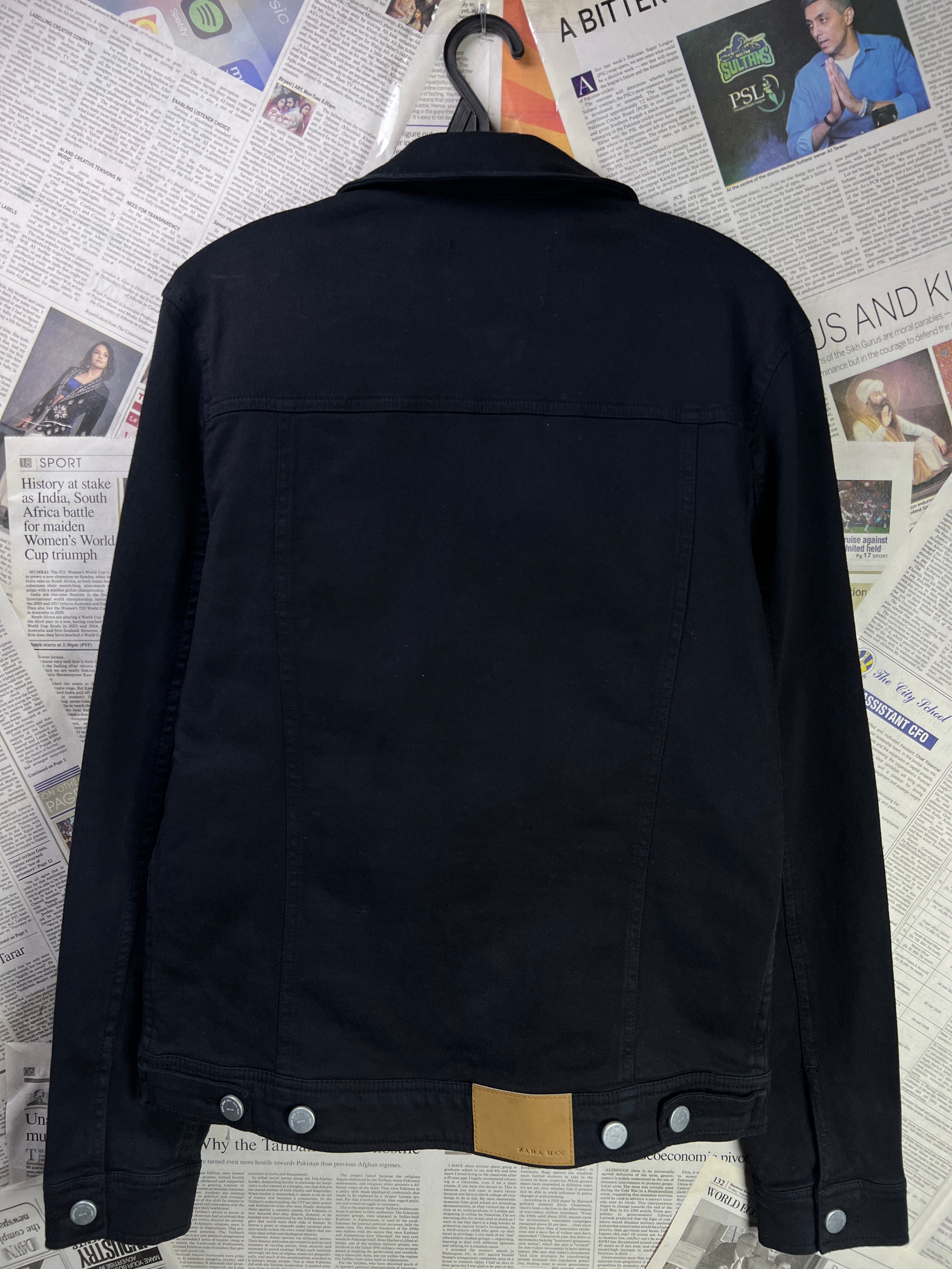 Zara® Small | Chest: 20.5" | Black | Denim Short Length Jacket | 1991 - Genuine Maal