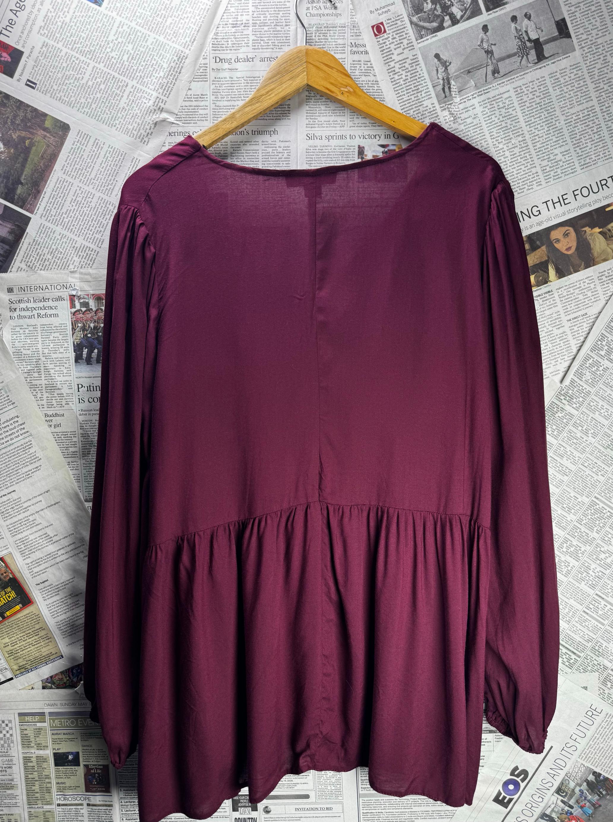 Primark® XXL | Bust: 23.5" | Purple | Blouse Shirt | B5 - 5531 - Genuine Maal