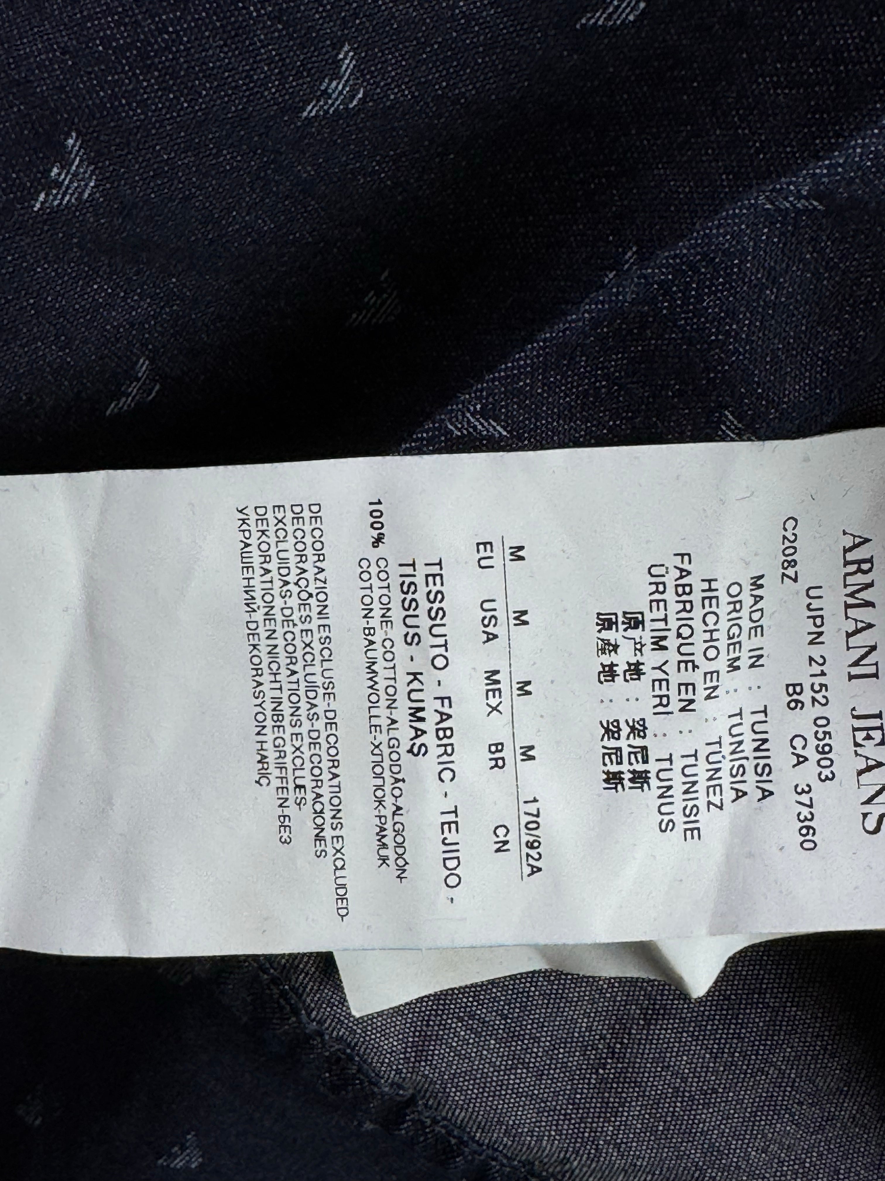 Armani Jeans® Small | Chest: 20" | Blue | Denim Shirt | Cotton | 3914 - Genuine Maal