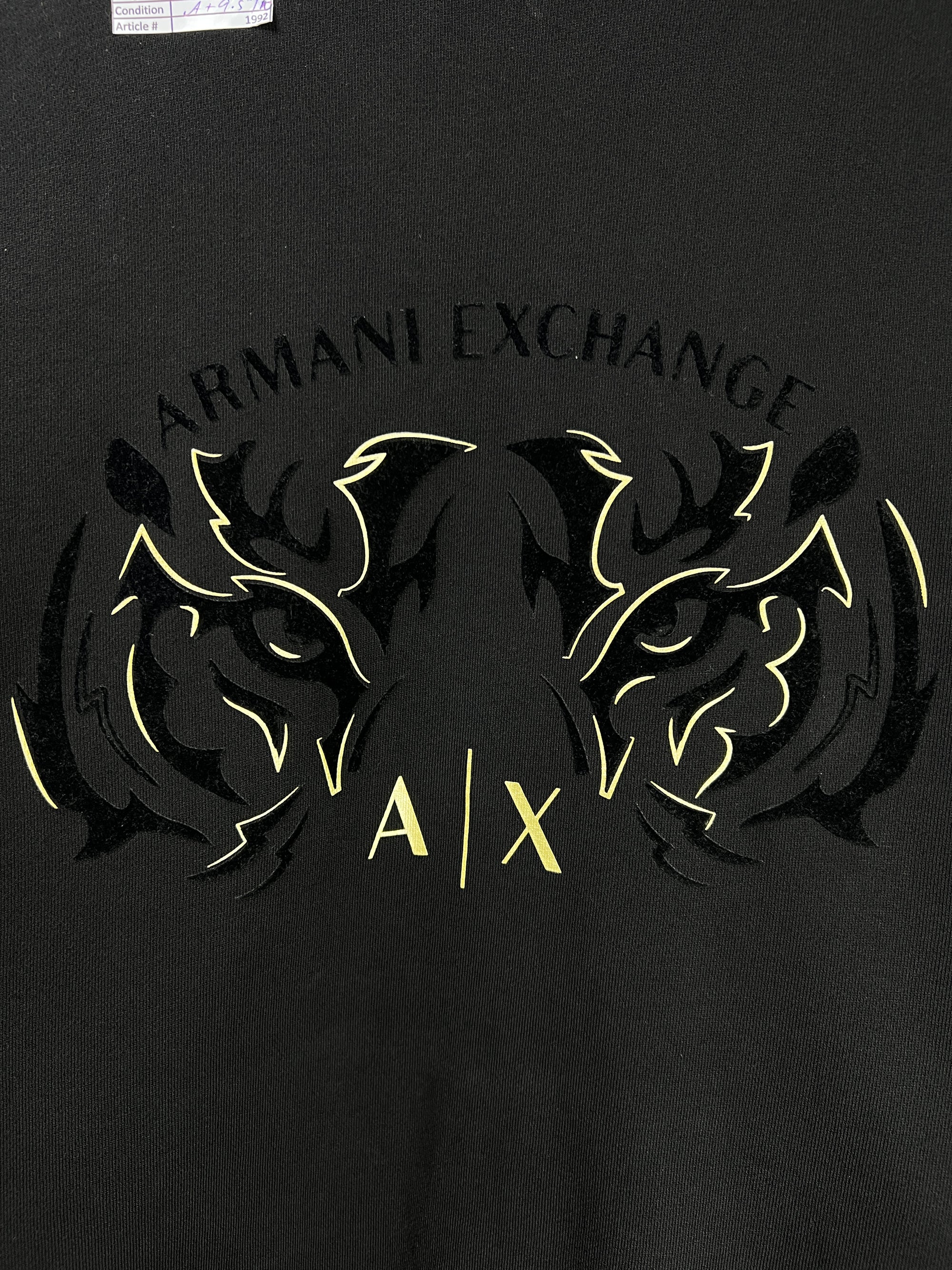 Armani® XL | Chest: 26" | Black Tiger | Sweat Shirt | Stretch Lining | 1992 - Genuine Maal