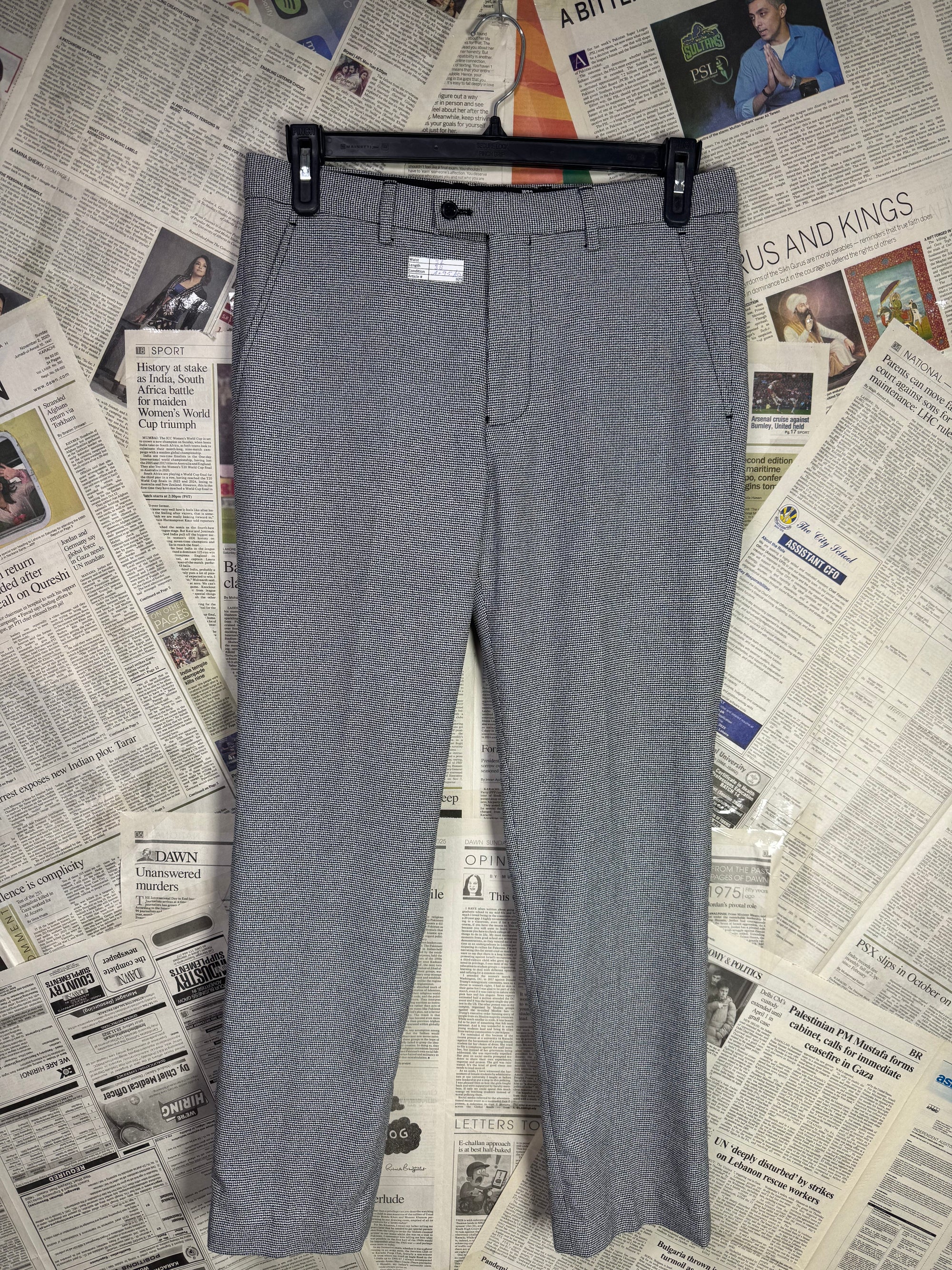 Primark® Waist: 32" | Grey Textured | Pant | 929 - Genuine Maal