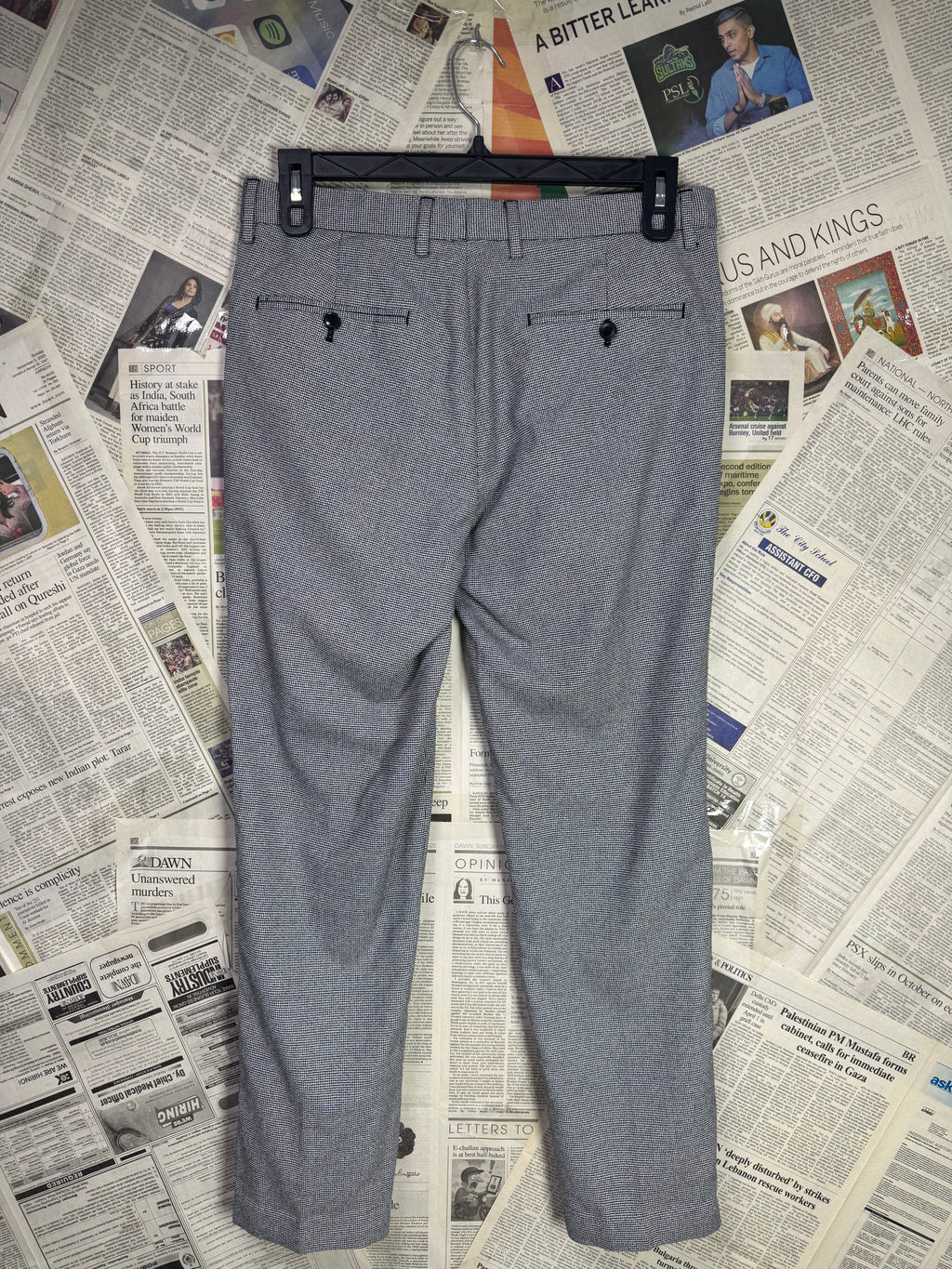 Primark® Waist: 32" | Grey Textured | Pant | 929 - Genuine Maal