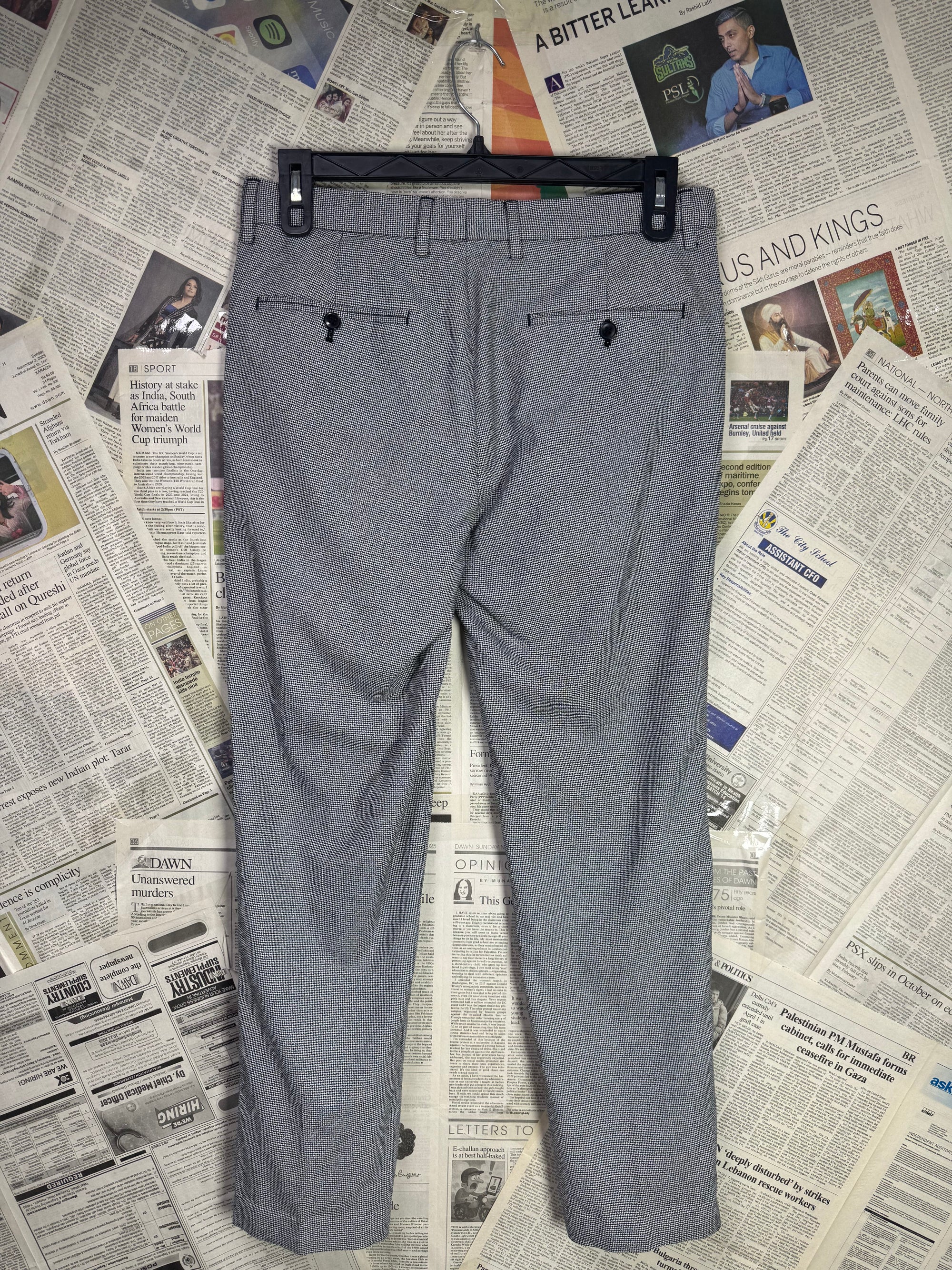 Primark® Waist: 32" | Grey Textured | Pant | 929 - Genuine Maal