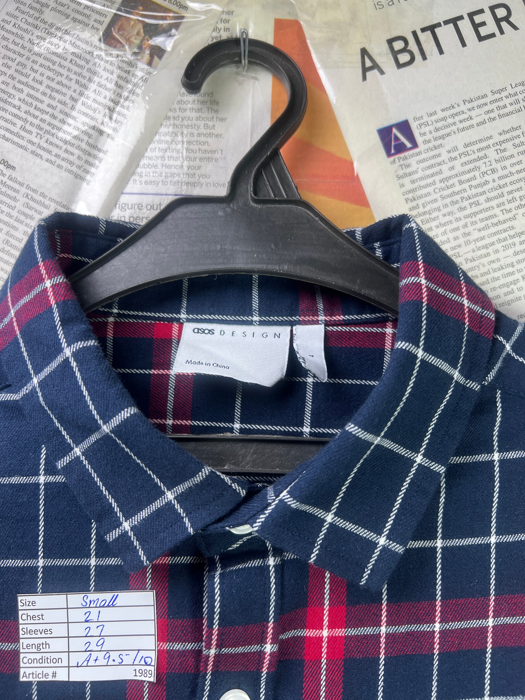 Asos® Small | Chest: 21" | Check | Flannel Shirt | 1989 - Genuine Maal