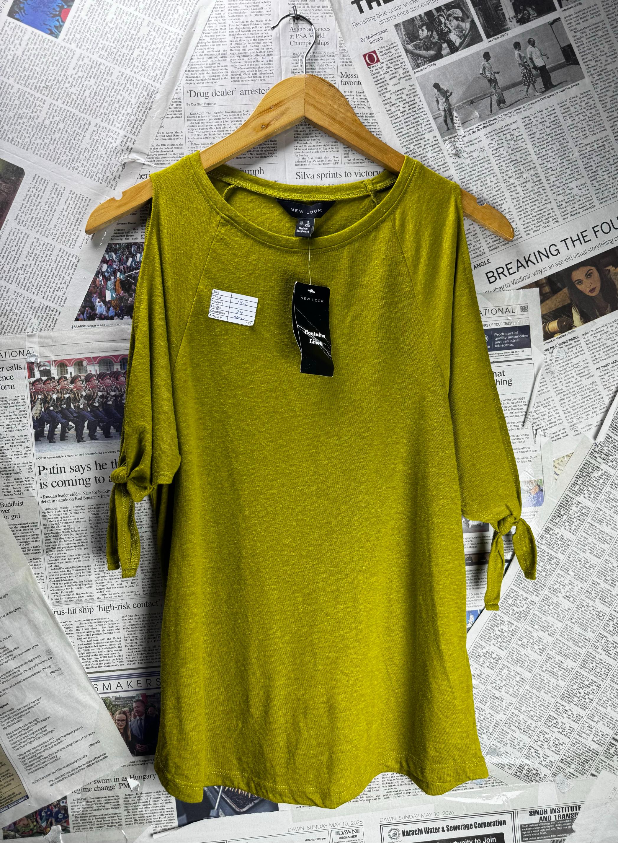 New Look® Medium | Bust: 18.5" | Green | Blouse T-Shirt | B3 - 5714 - Genuine Maal