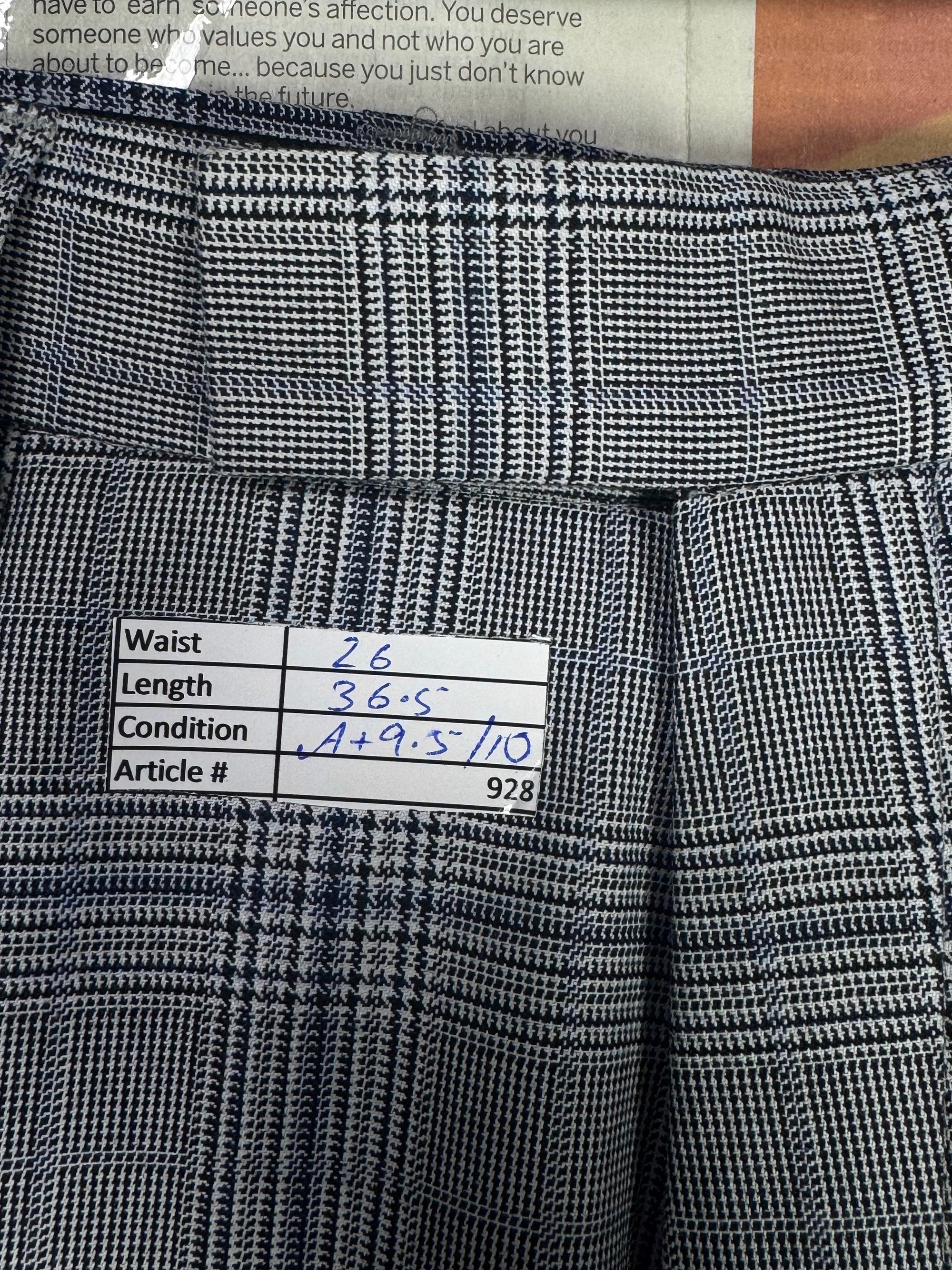 Moss® Waist: 26" | Grey Check | Pant | Fit: Slim | 928 - Genuine Maal