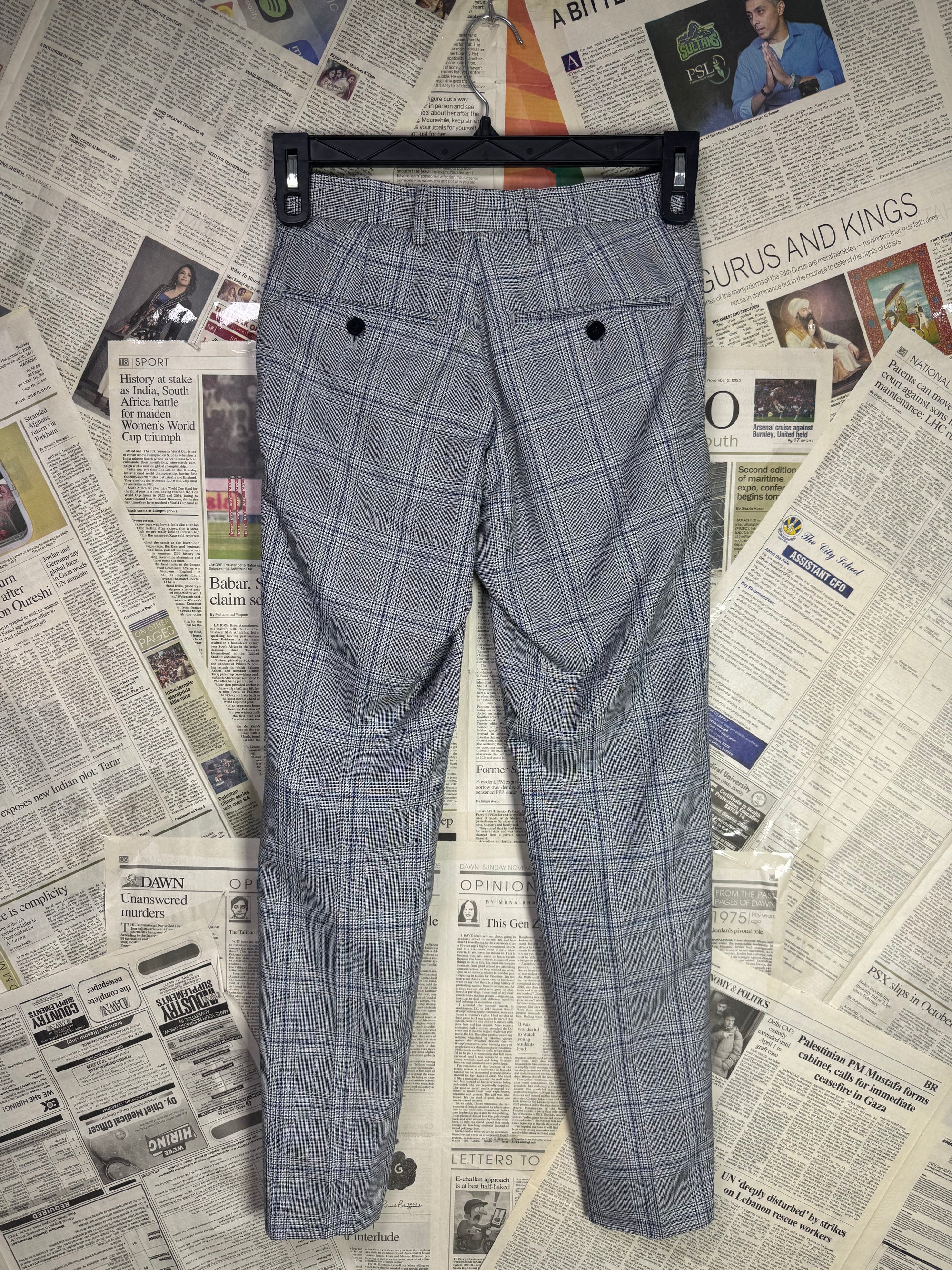 Moss® Waist: 26" | Grey Check | Pant | Fit: Slim | 928 - Genuine Maal