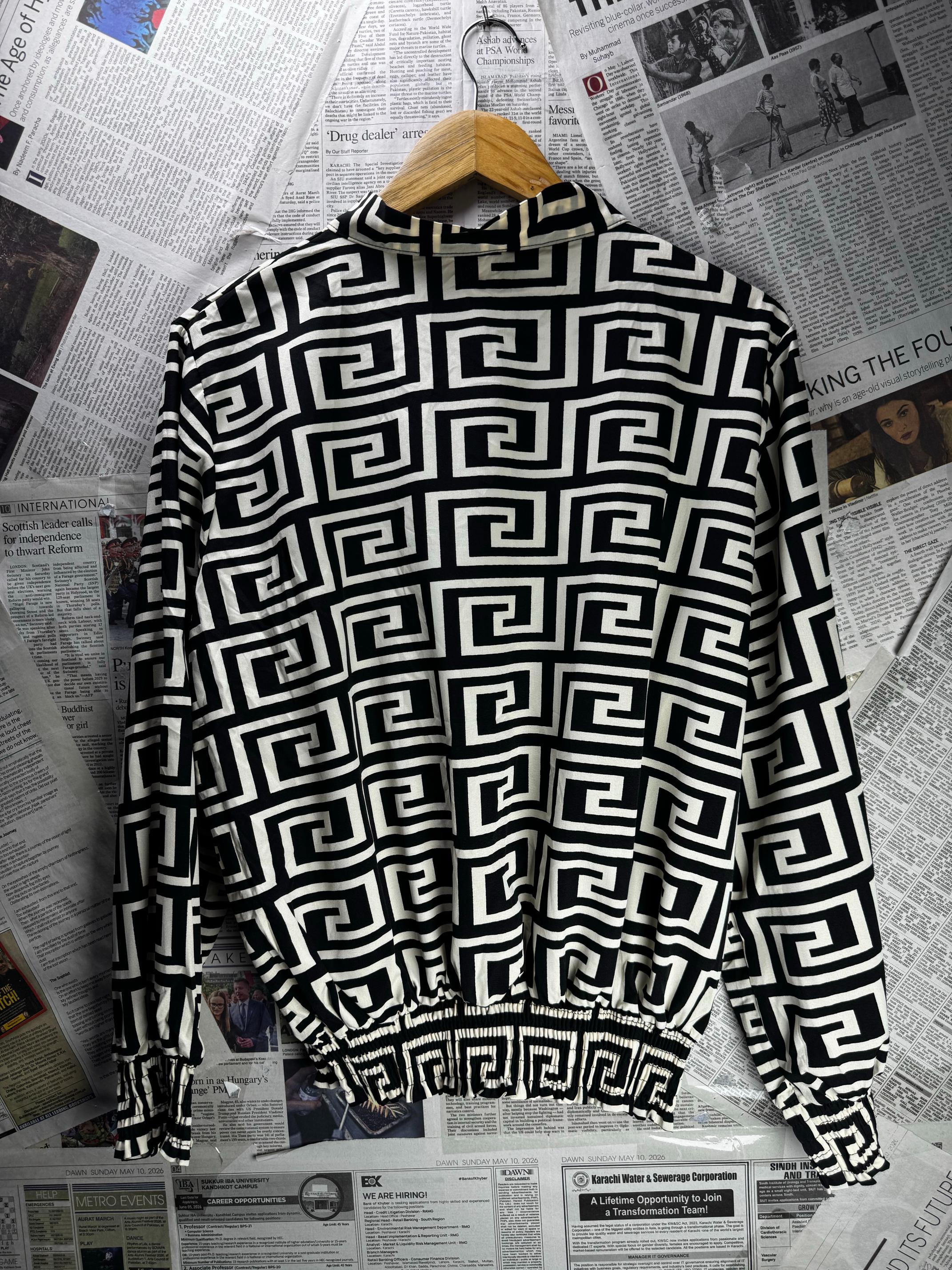 Cristina Collection® XXL | Bust: 24" | Geometrical | Blouse Shirt | B3 - 5513 - Genuine Maal