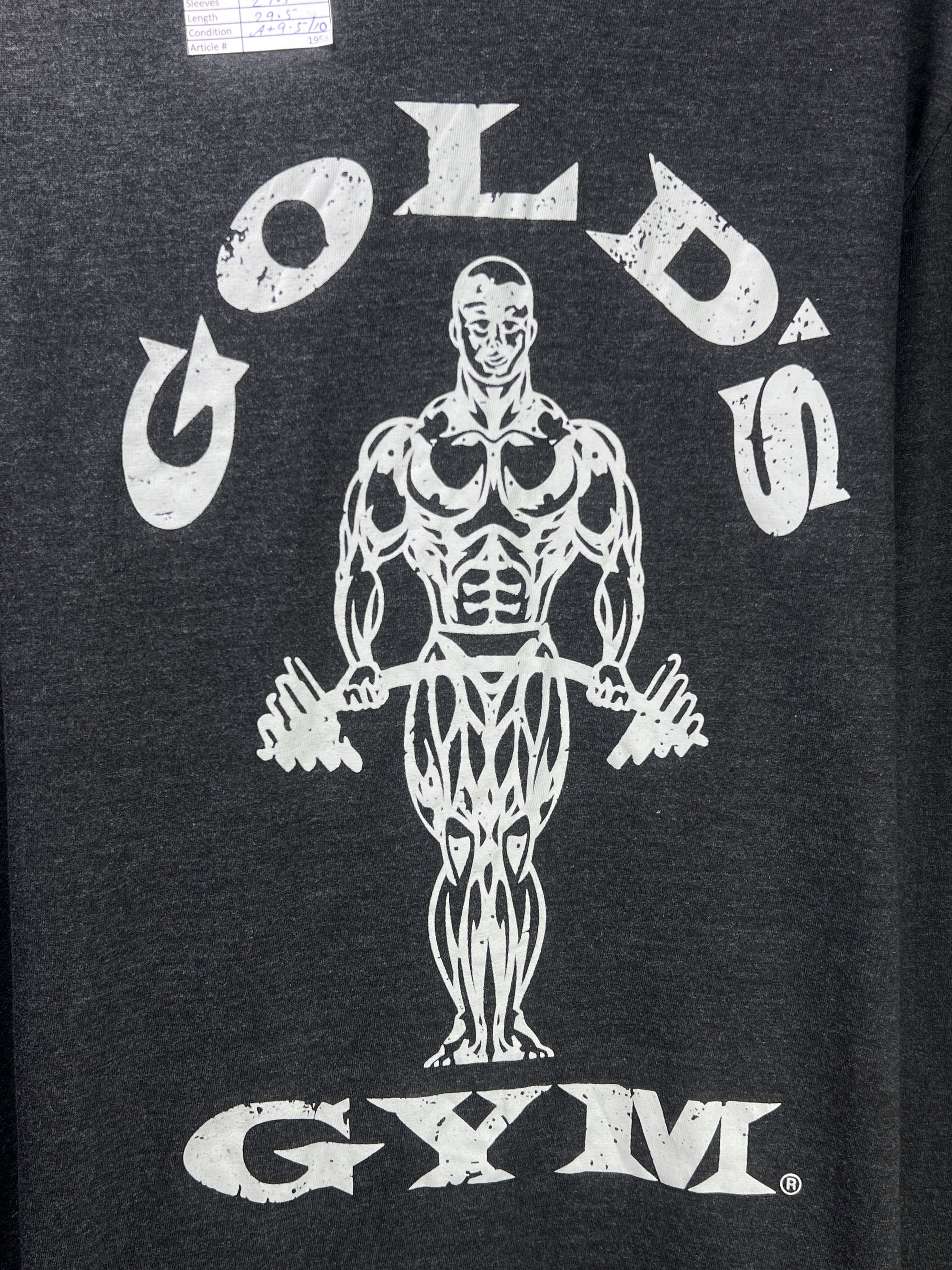 Gold's Gym® Small | Chest: 19.5" | Charcoal | Gym Hoodie | 1958 - Genuine Maal